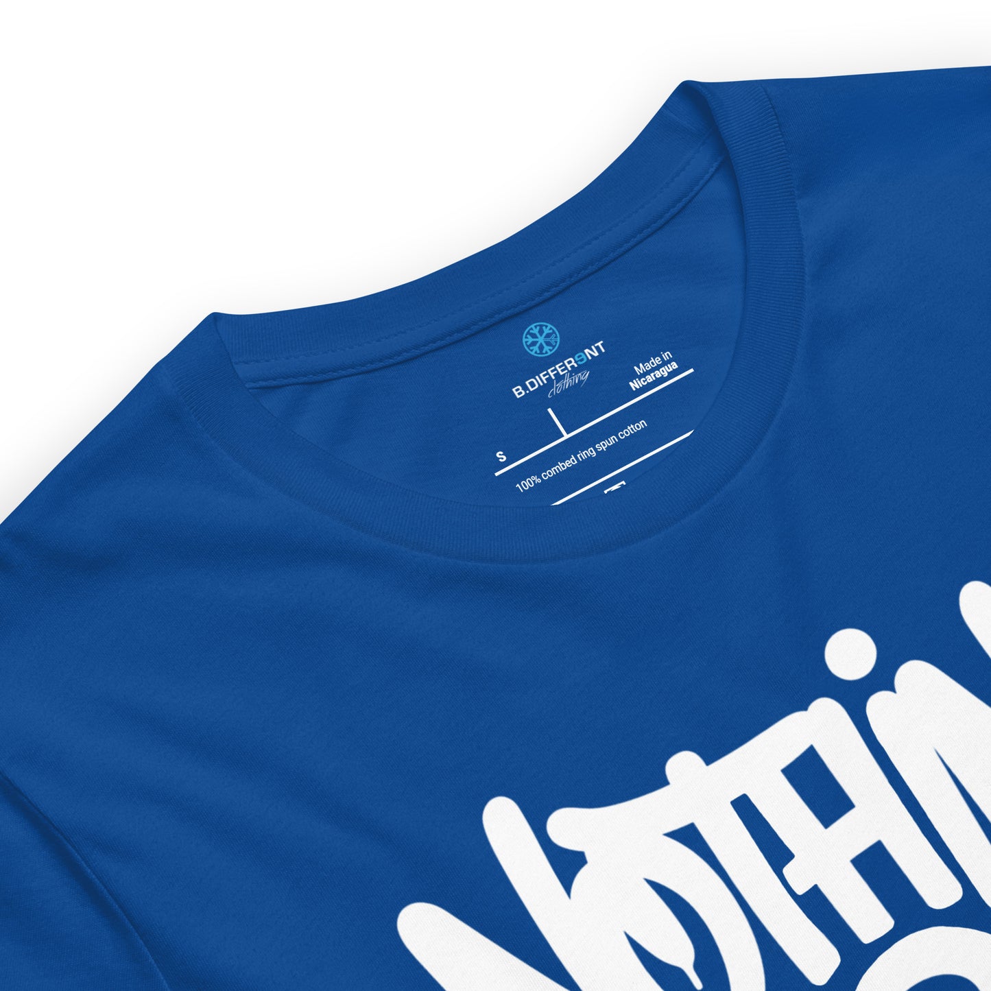 Blue-Nothing 2 Obey Graffiti Tee from B.Different Clothing, collar, graffiti-inspired streetwear t-shirt