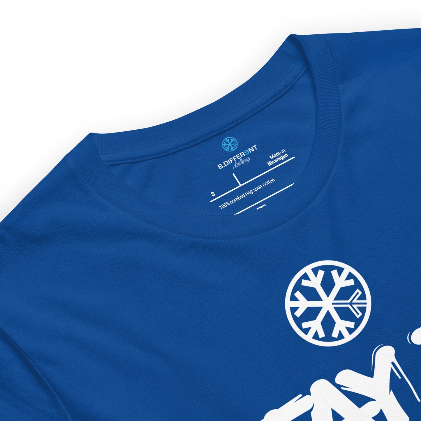 Blue-Stay Fly Graffiti Tag Tee from B.Different Clothing, collar, graffiti-inspired streetwear t-shirt