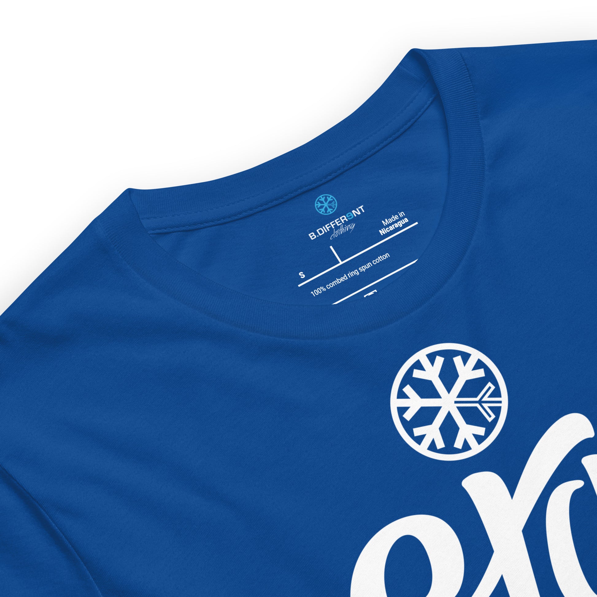 Blue-Stay Weird Tee from B.Different Clothing, collar, graffiti-inspired streetwear t-shirt