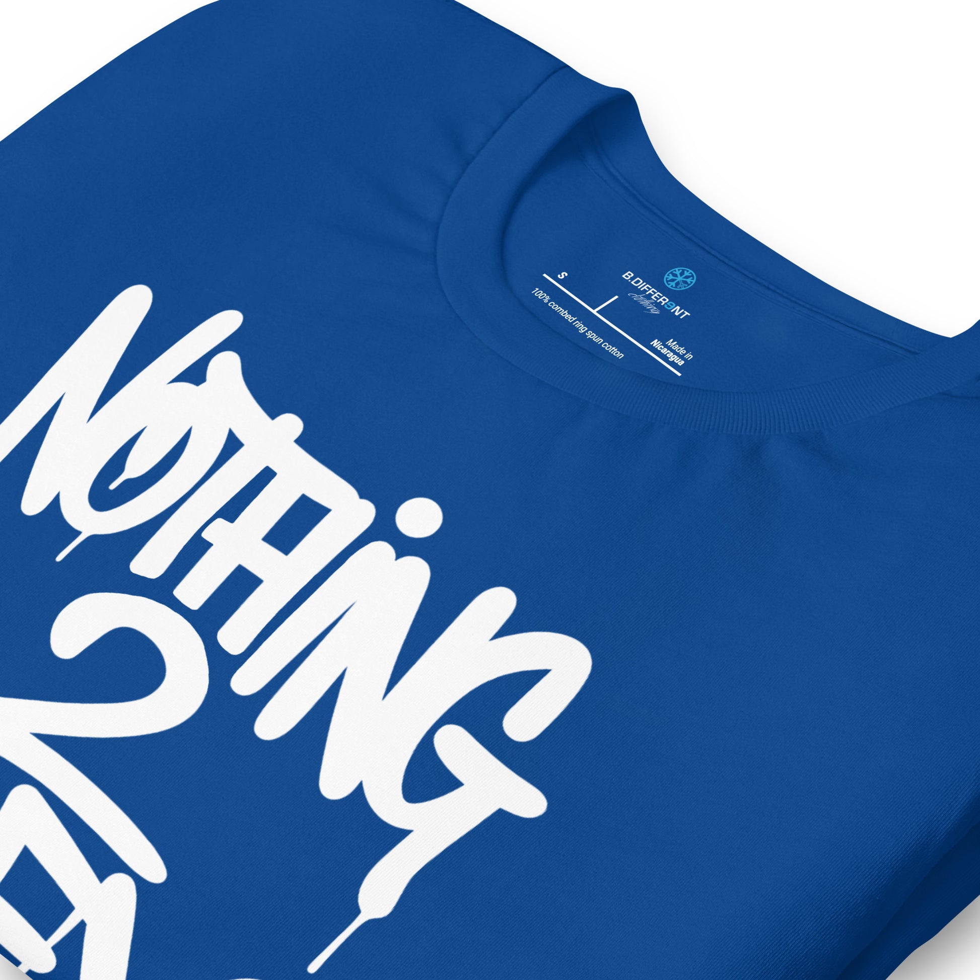 Blue-Nothing 2 Obey Graffiti Tee from B.Different Clothing, detail, graffiti-inspired streetwear t-shirt