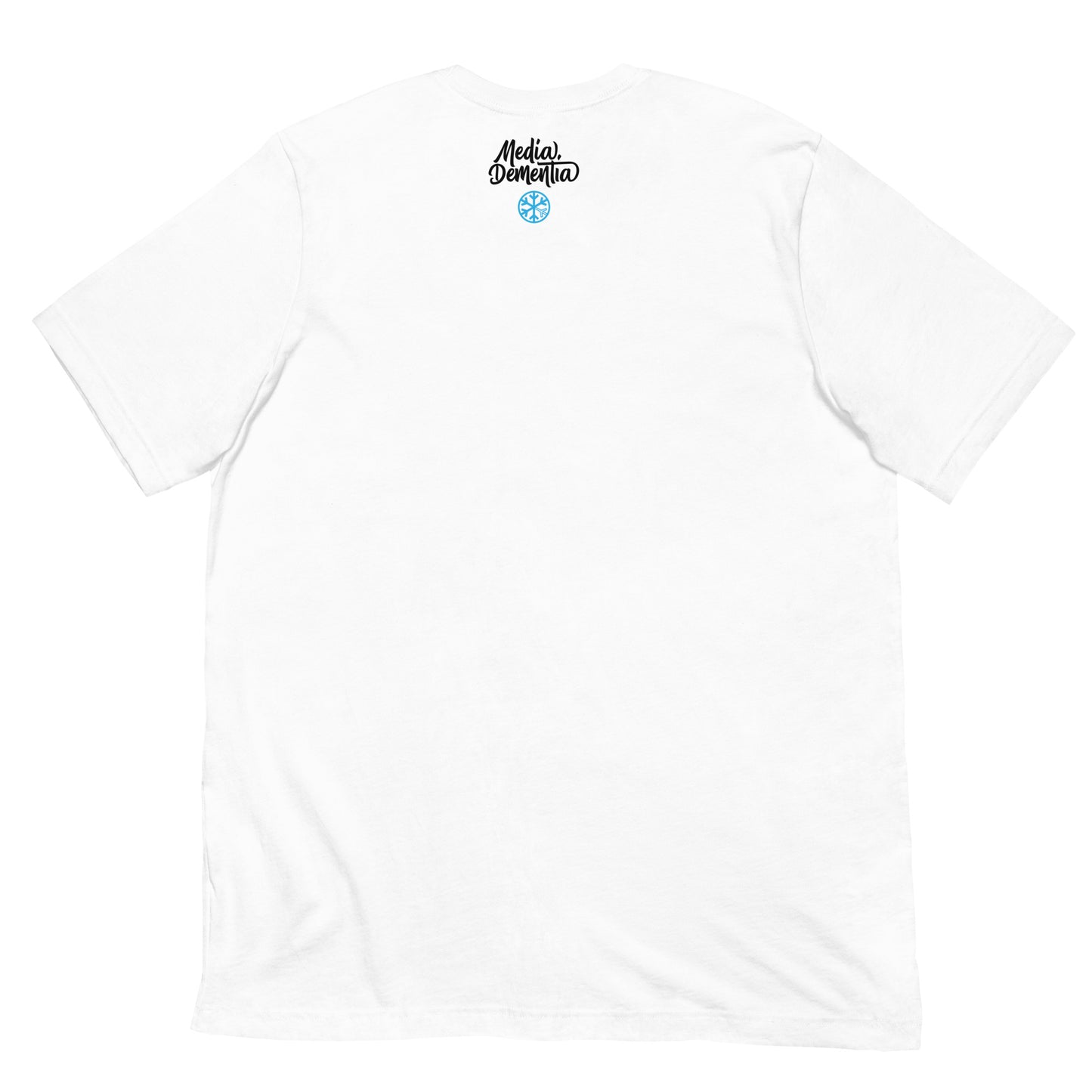 White-Social Suicide Tee from B.Different Clothing, back view, graffiti-inspired streetwear t-shirt