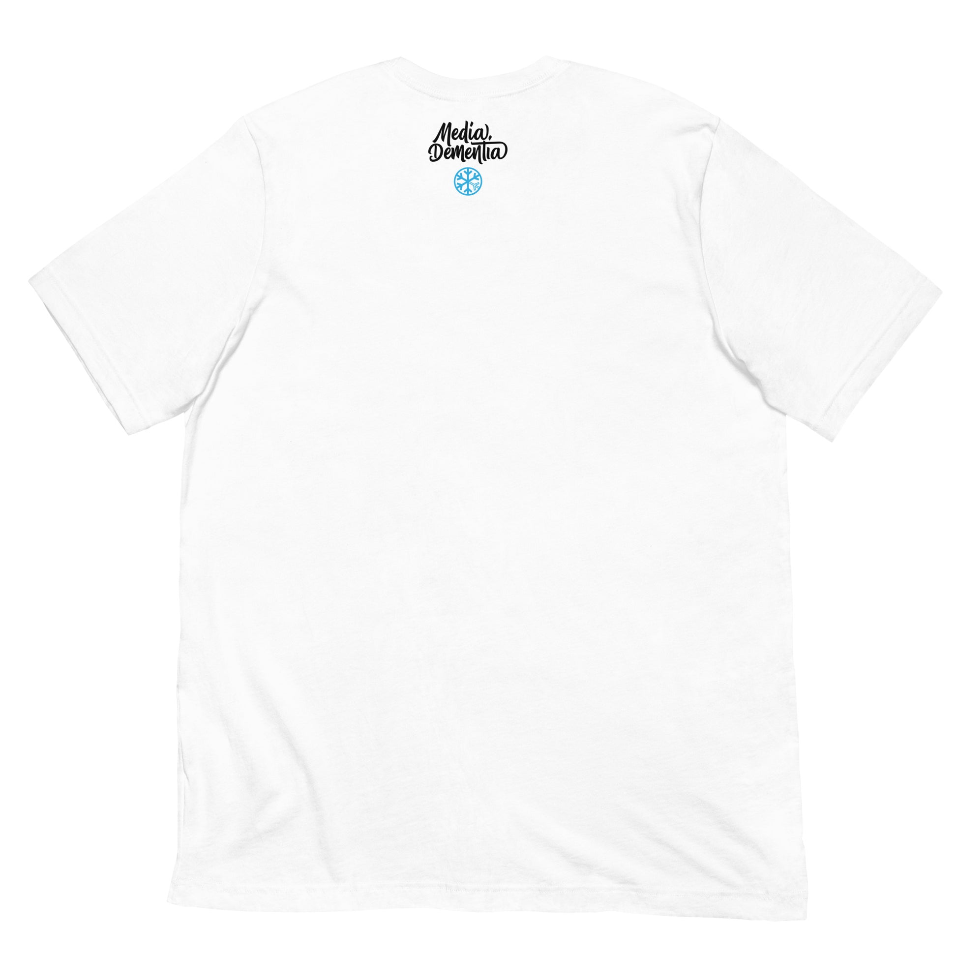 White-Social Suicide Tee from B.Different Clothing, back view, graffiti-inspired streetwear t-shirt