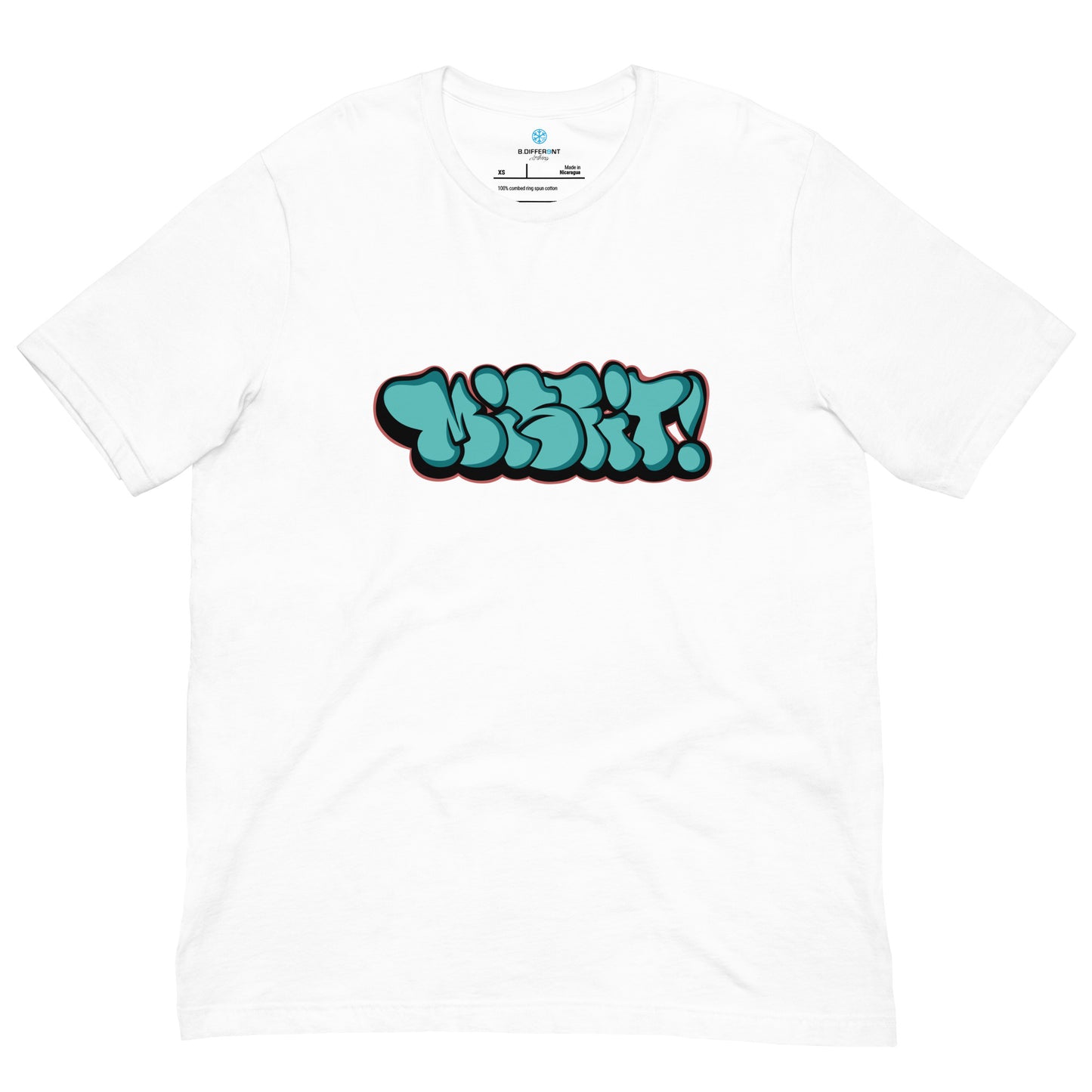 Misfit throwie tee white by B.Different Clothing street art graffiti inspired streetwear brand