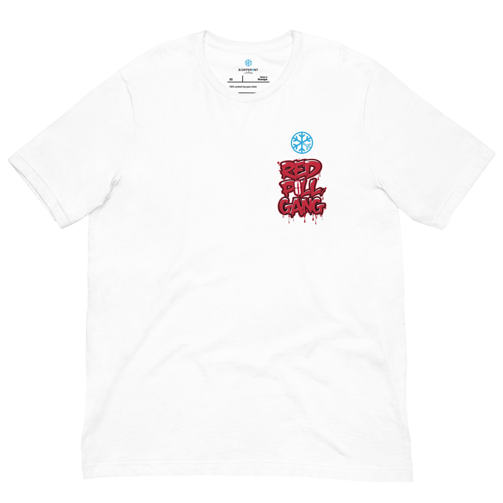 front of red pill gang tee white 
B.Different Clothing graffiti street art inspired independent streetwear brand