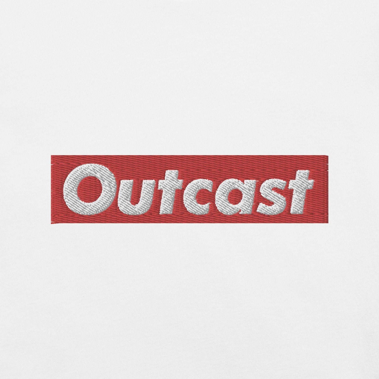 graphic of Outcast box tee white b.different clothing street art graffiti inspired independent streetwear