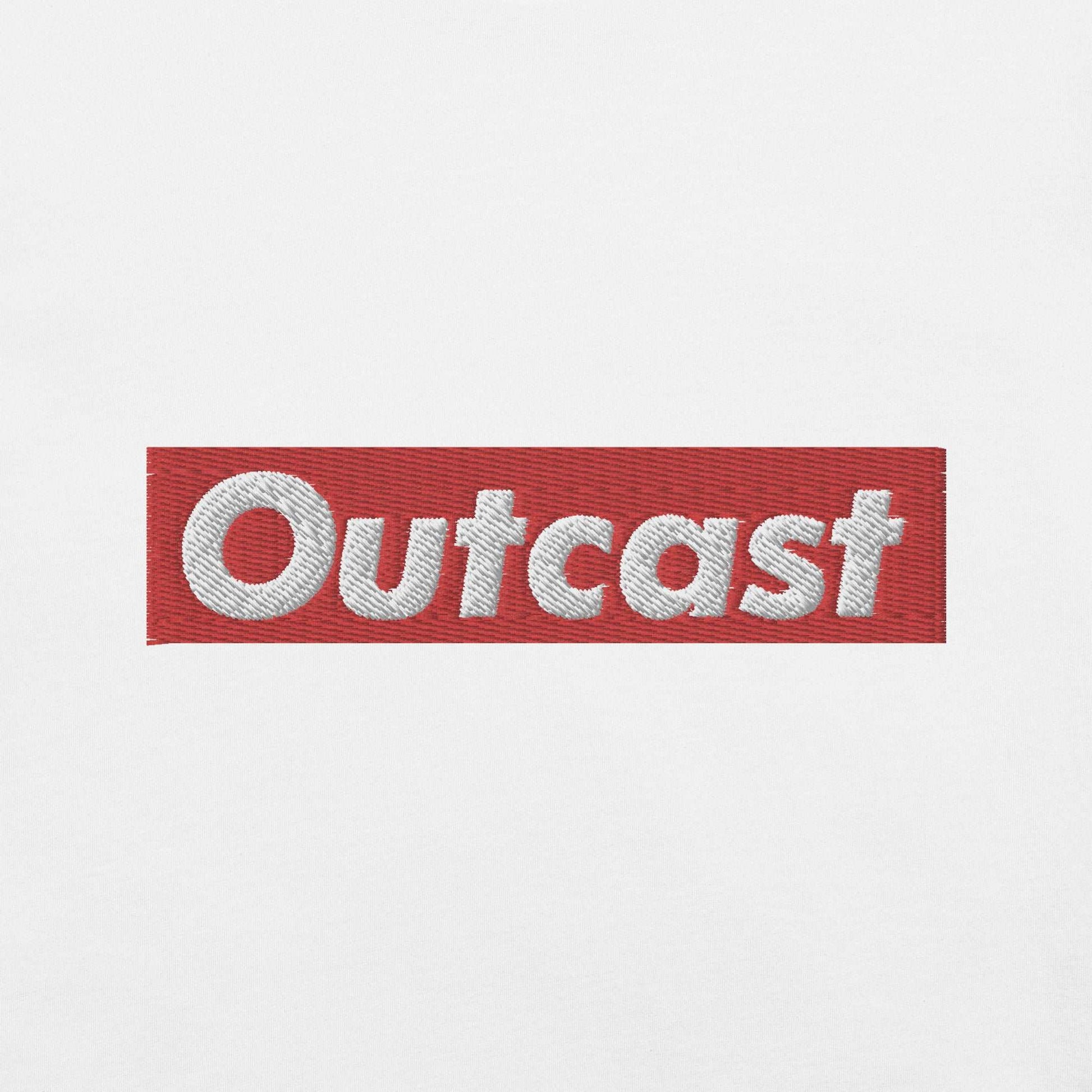 graphic of Outcast box tee white b.different clothing street art graffiti inspired independent streetwear