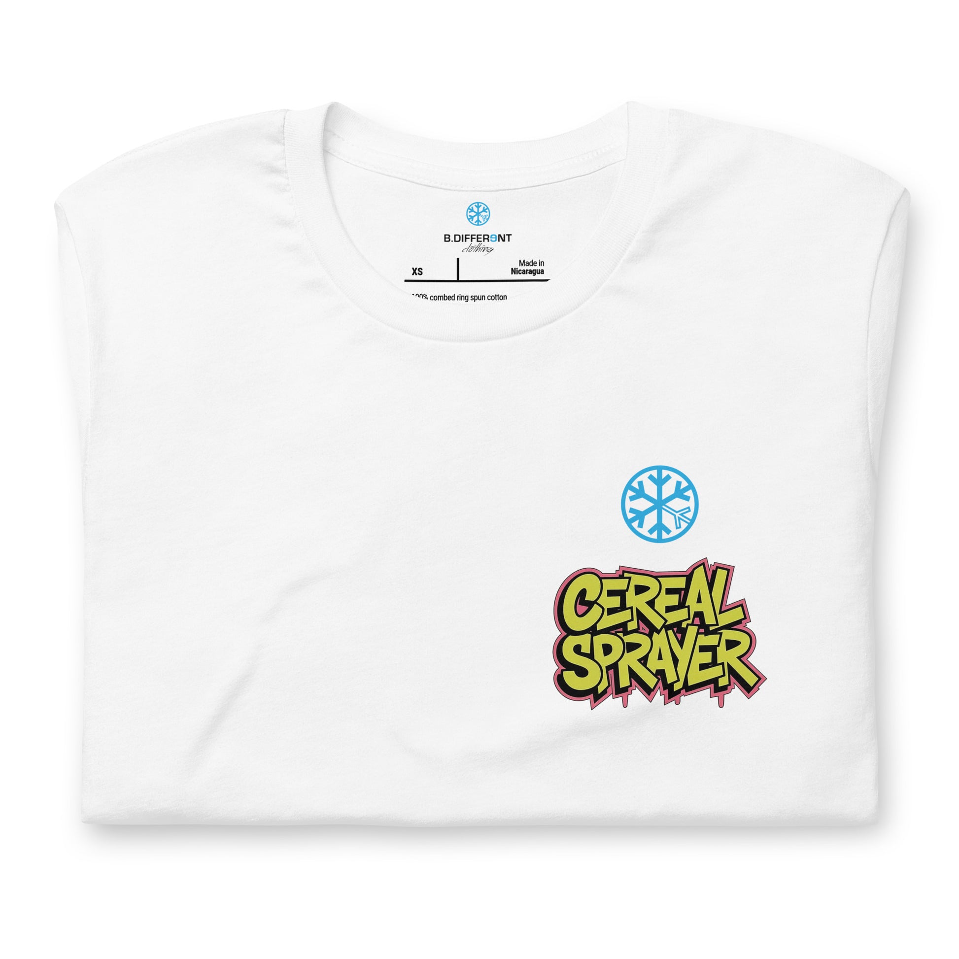 folded Cereal Sprayer Graffiti Tee white B.Different Clothing graffiti street art inspired streetwear brand