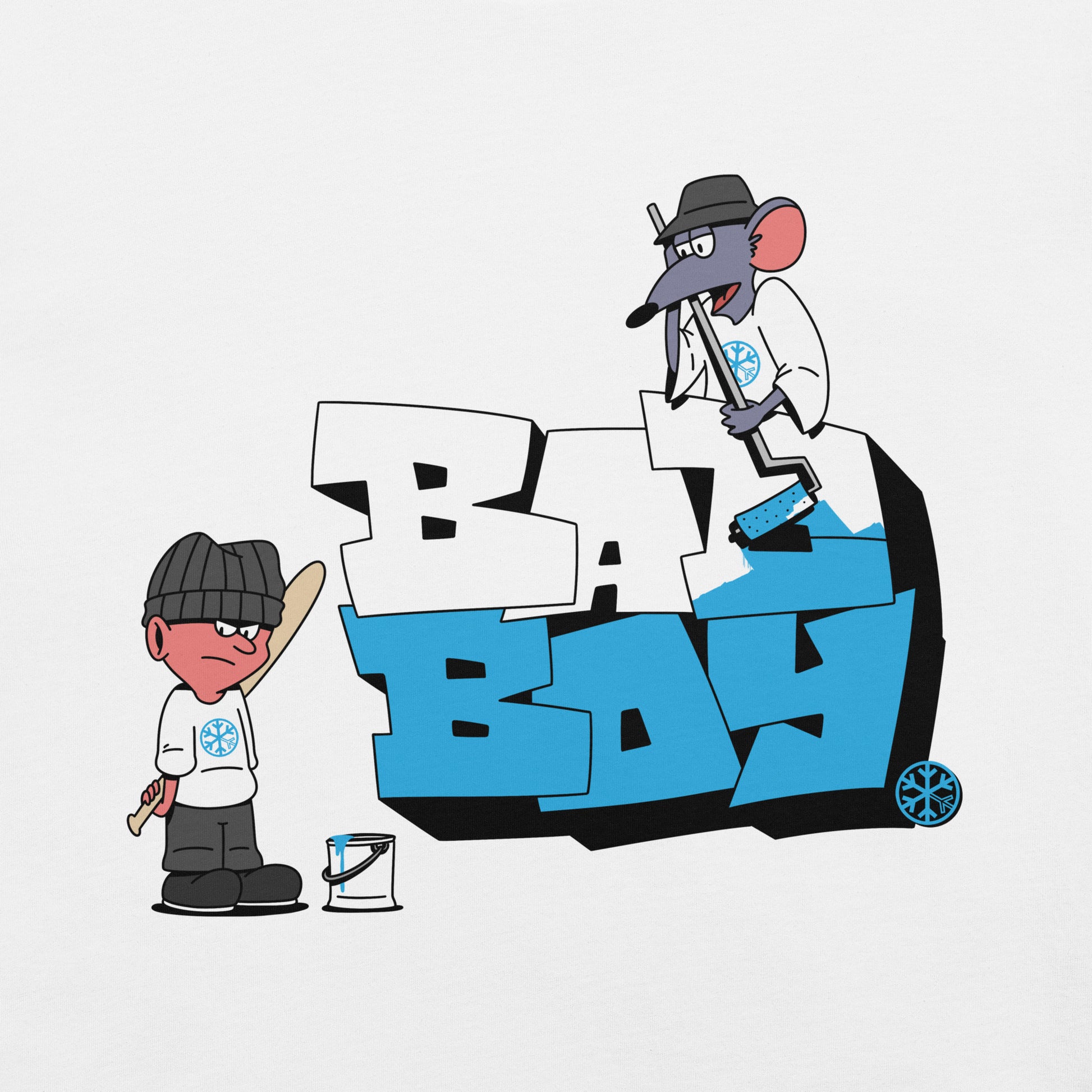 White-Bad Boy Graffiti Tee from B.Different Clothing, graphic, graffiti-inspired streetwear t-shirt