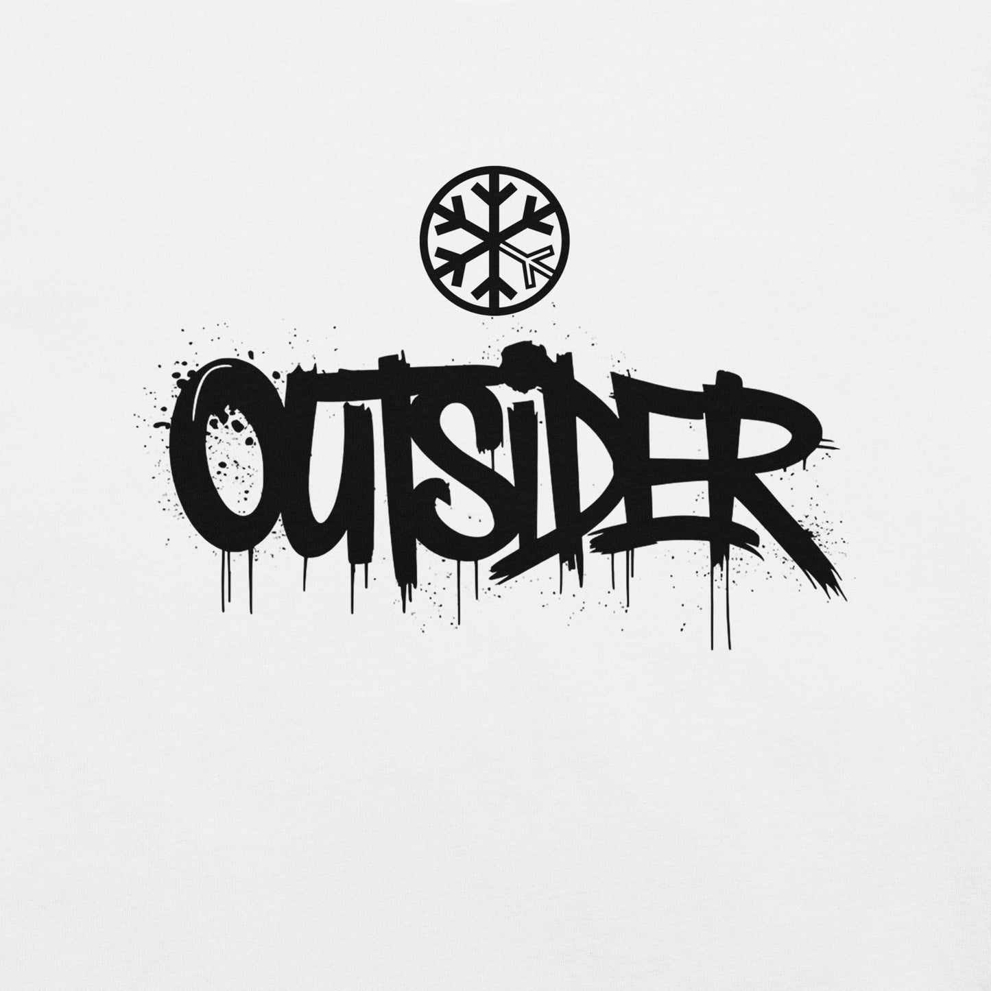 White-Outsider Graffiti Tag Tee from B.Different Clothing, graphic, graffiti-inspired streetwear t-shirt