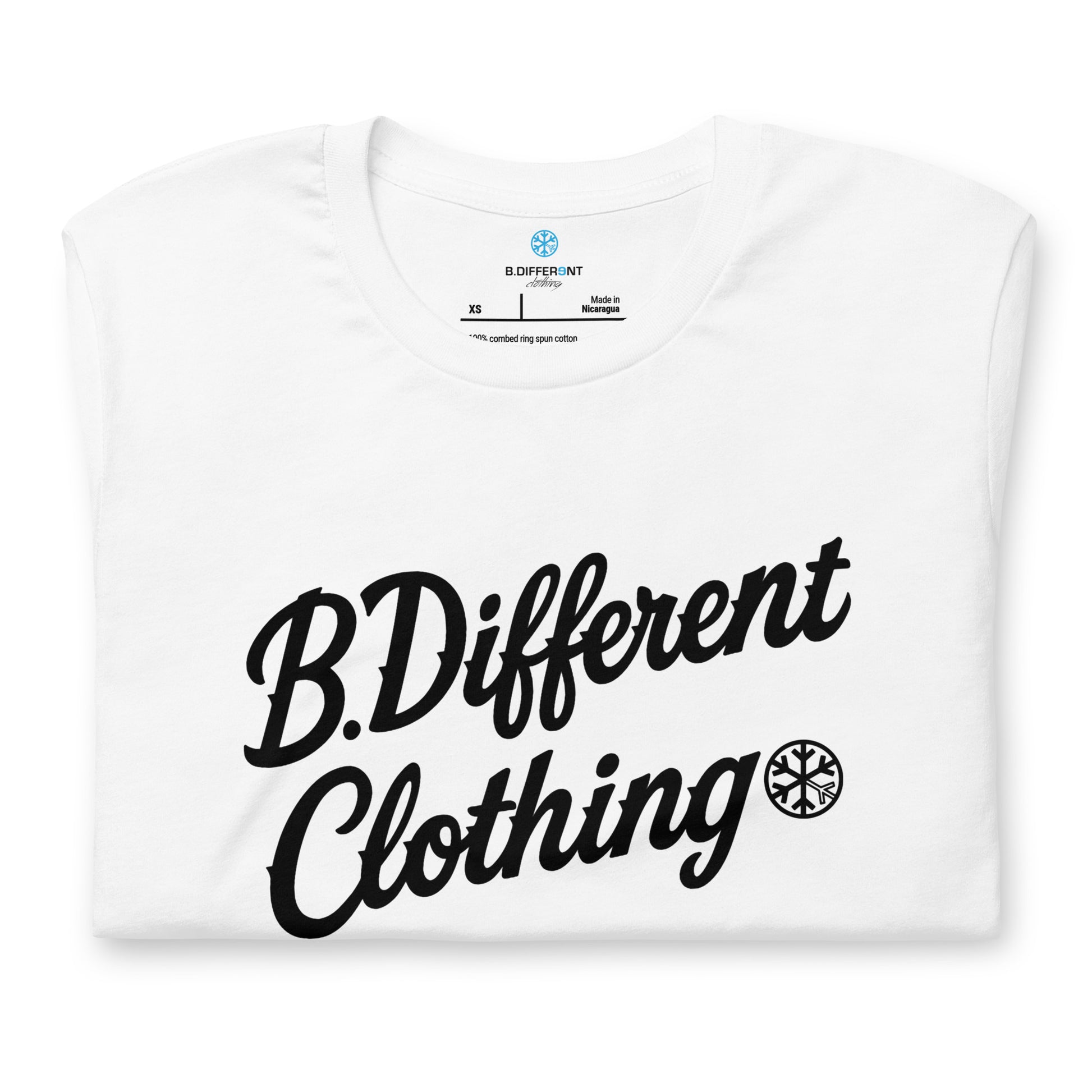 White-The League Tee from B.Different Clothing, folded, graffiti-inspired streetwear t-shirt