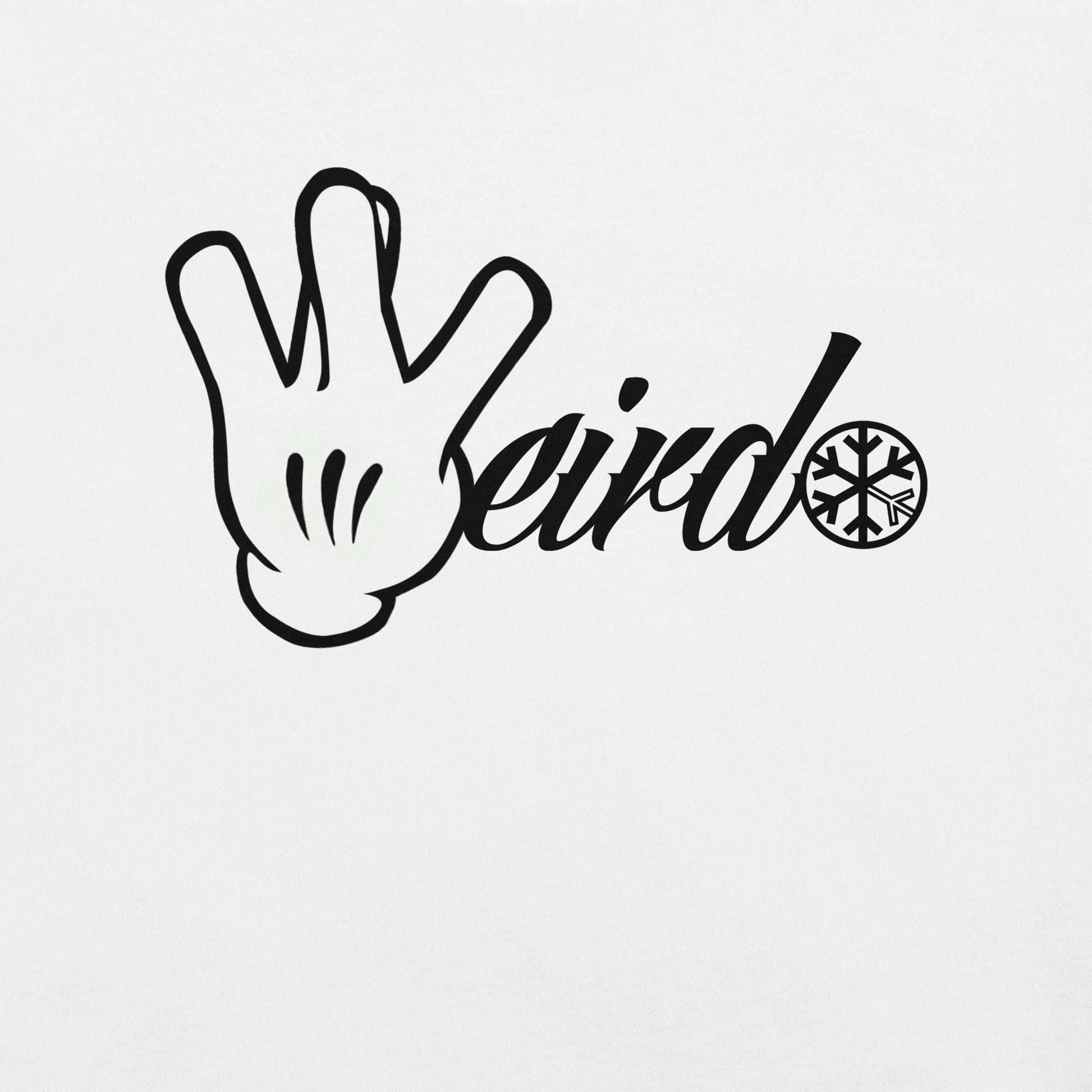 White-Weirdo Hand Sign Tee from B.Different Clothing, graphic, graffiti-inspired streetwear t-shirt