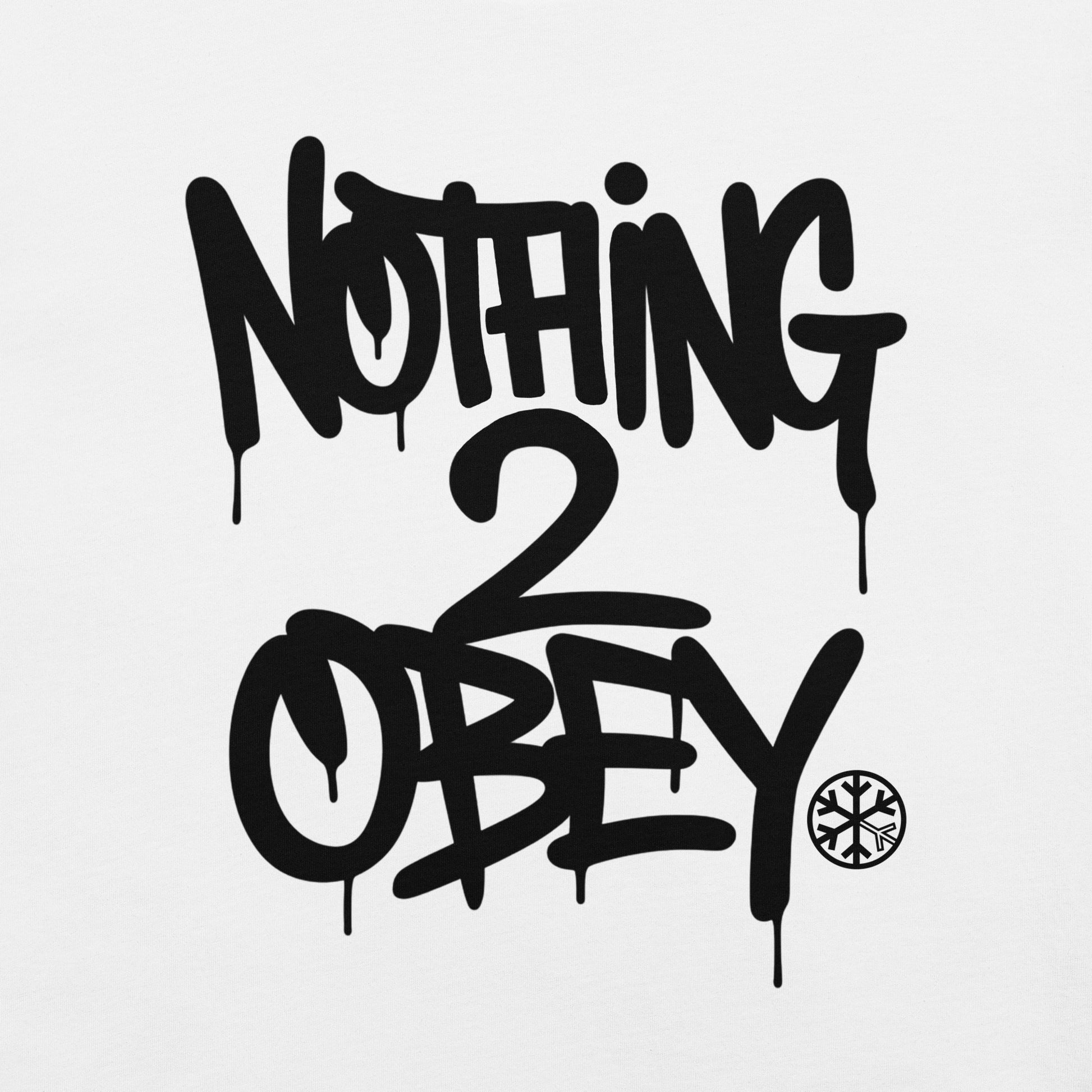 White-Nothing 2 Obey Graffiti Tee from B.Different Clothing, graphic, graffiti-inspired streetwear t-shirt