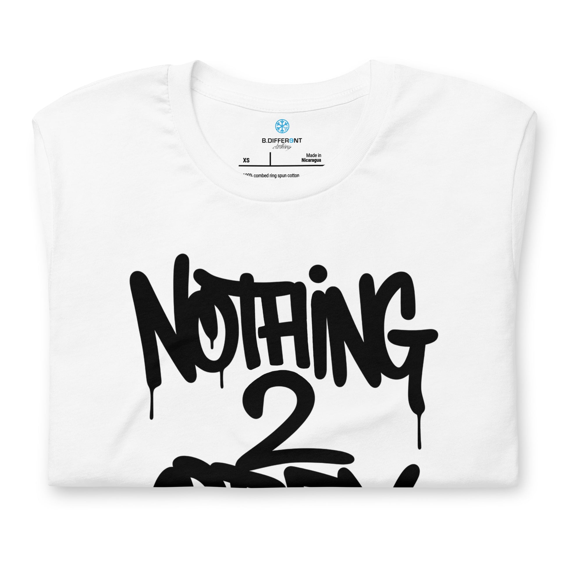 White-Nothing 2 Obey Graffiti Tee from B.Different Clothing, folded, graffiti-inspired streetwear t-shirt