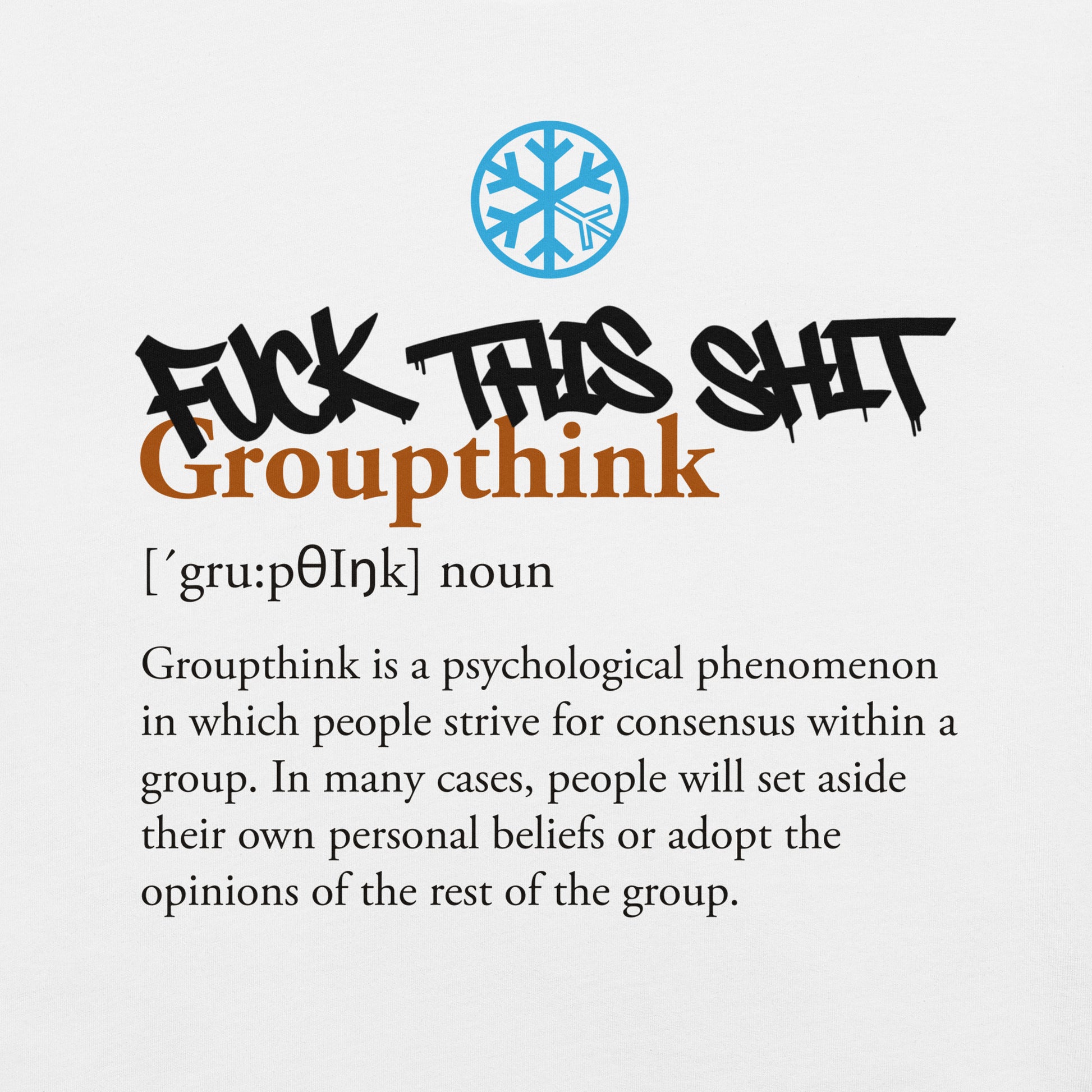 White-Groupthink Graffiti Tee from B.Different Clothing, graphic, graffiti-inspired streetwear t-shirt