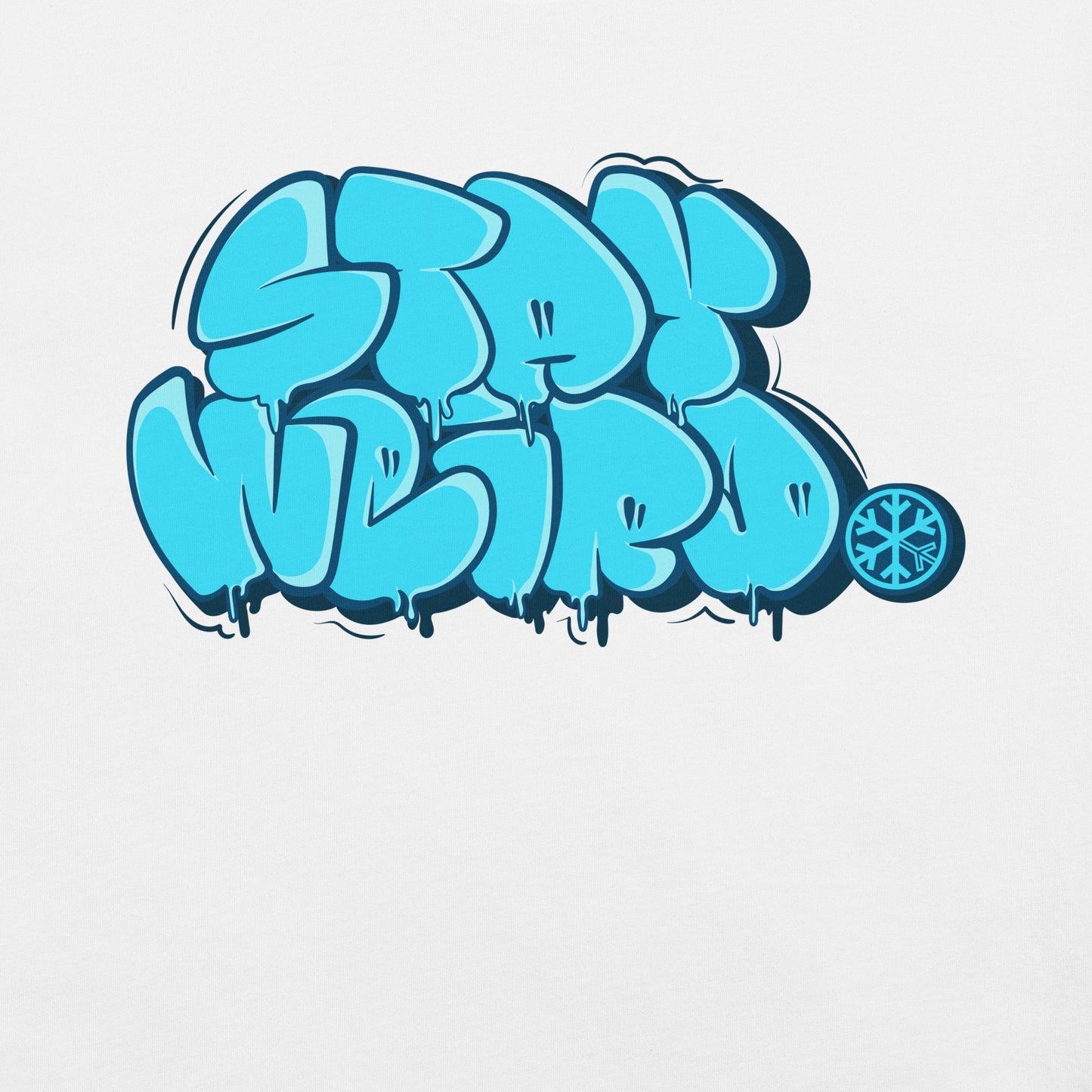 White-Stay Weird Graffiti Throw-up Tee from B.Different Clothing, graphic, graffiti-inspired streetwear t-shirt