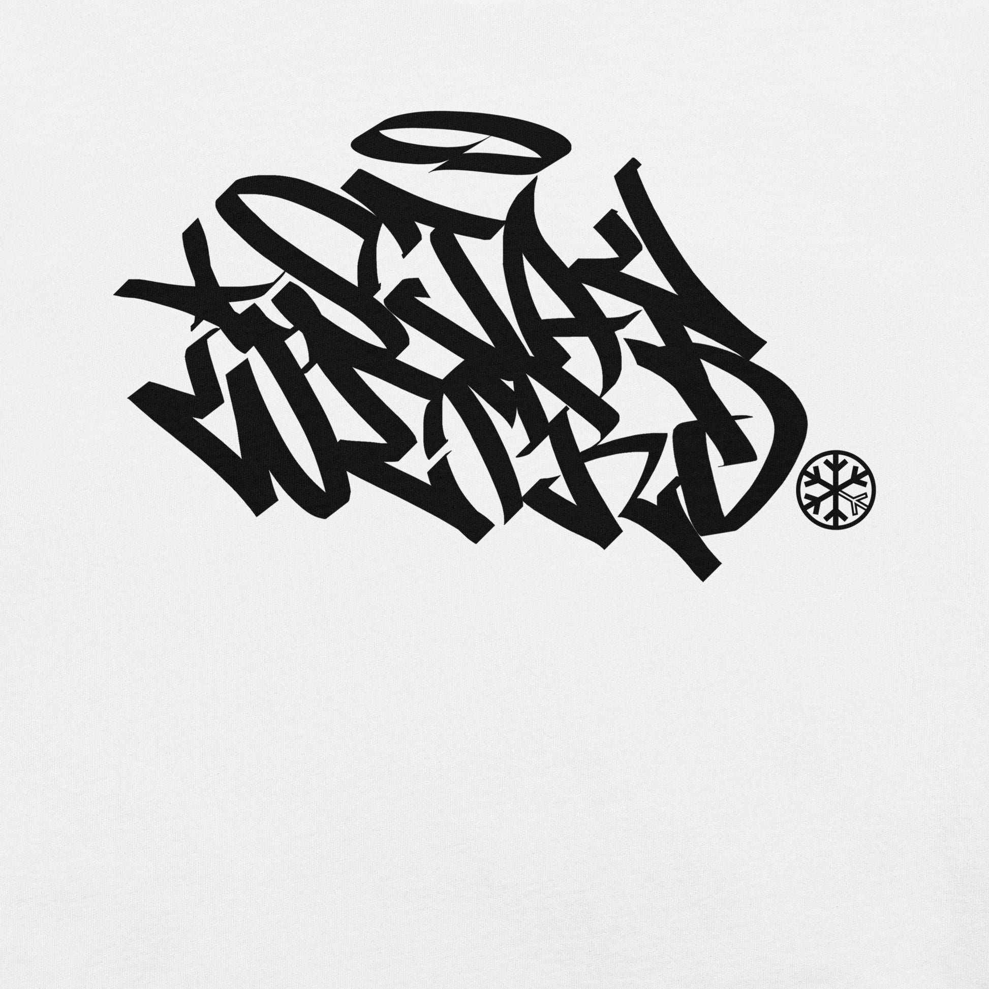 White-Stay Weird Graffiti Tag Tee from B.Different Clothing, graphic, graffiti-inspired streetwear t-shirt