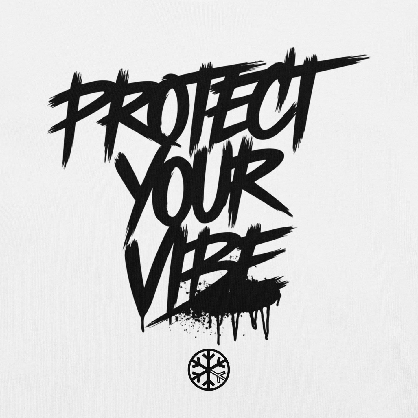 White-Protect Your Vibe Graffiti Tag Tee from B.Different Clothing, graphic, graffiti-inspired streetwear t-shirt