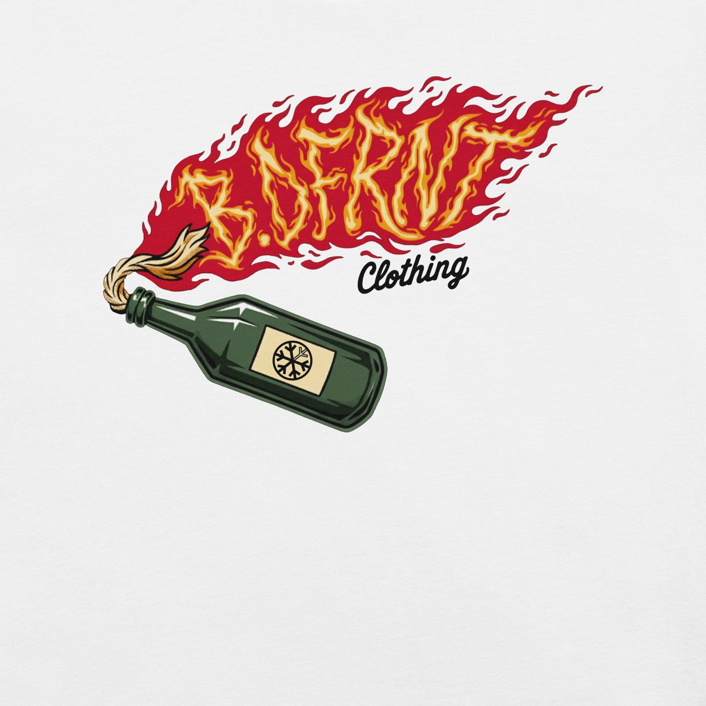 White-Molotov Graffiti Tee from B.Different Clothing, graphic, graffiti-inspired streetwear t-shirt