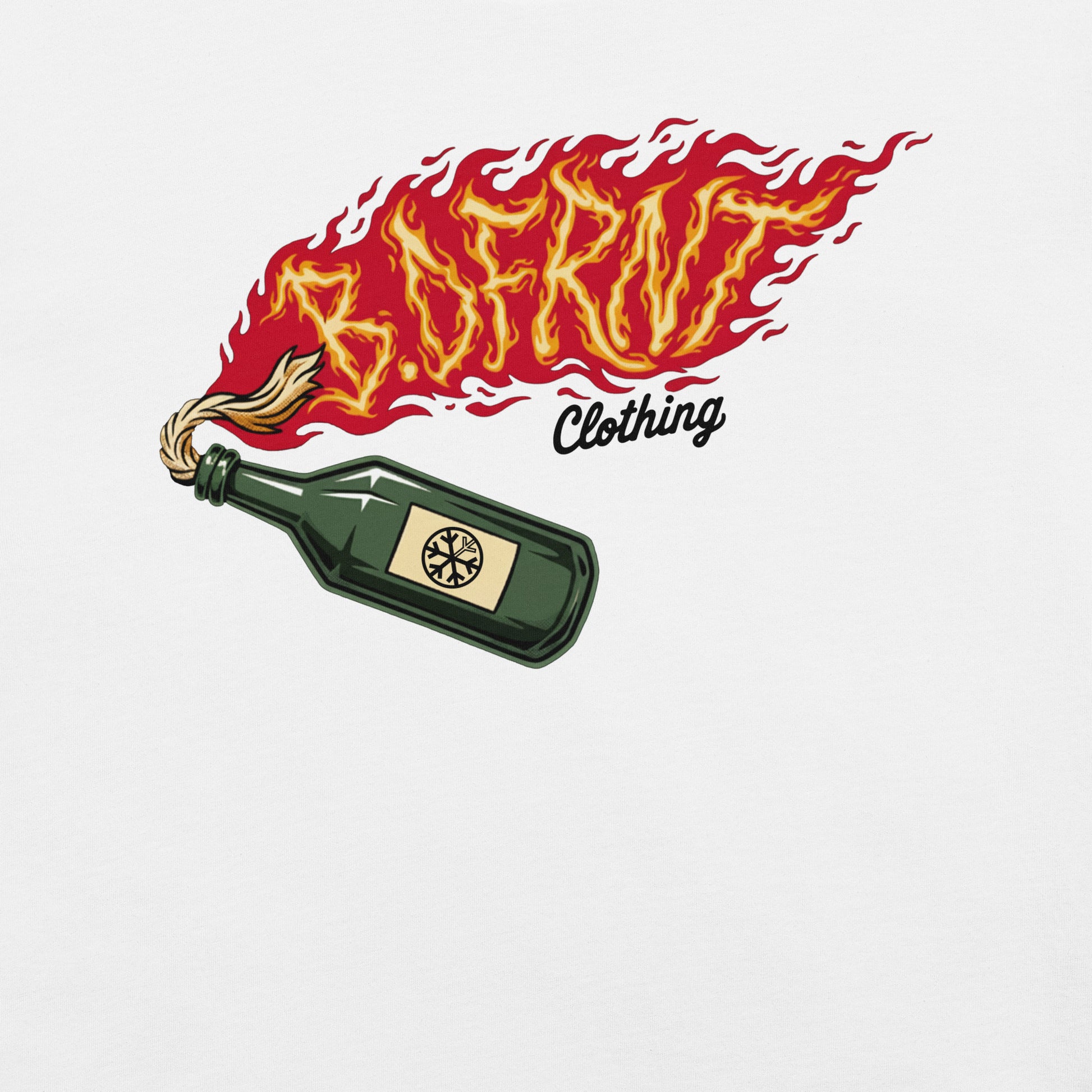 White-Molotov Graffiti Tee from B.Different Clothing, graphic, graffiti-inspired streetwear t-shirt