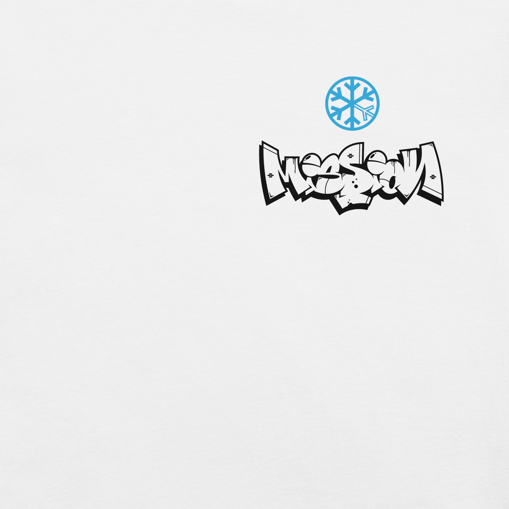 White-Mission Graffiti Character Tee from B.Different Clothing, front graphic, graffiti-inspired streetwear t-shirt