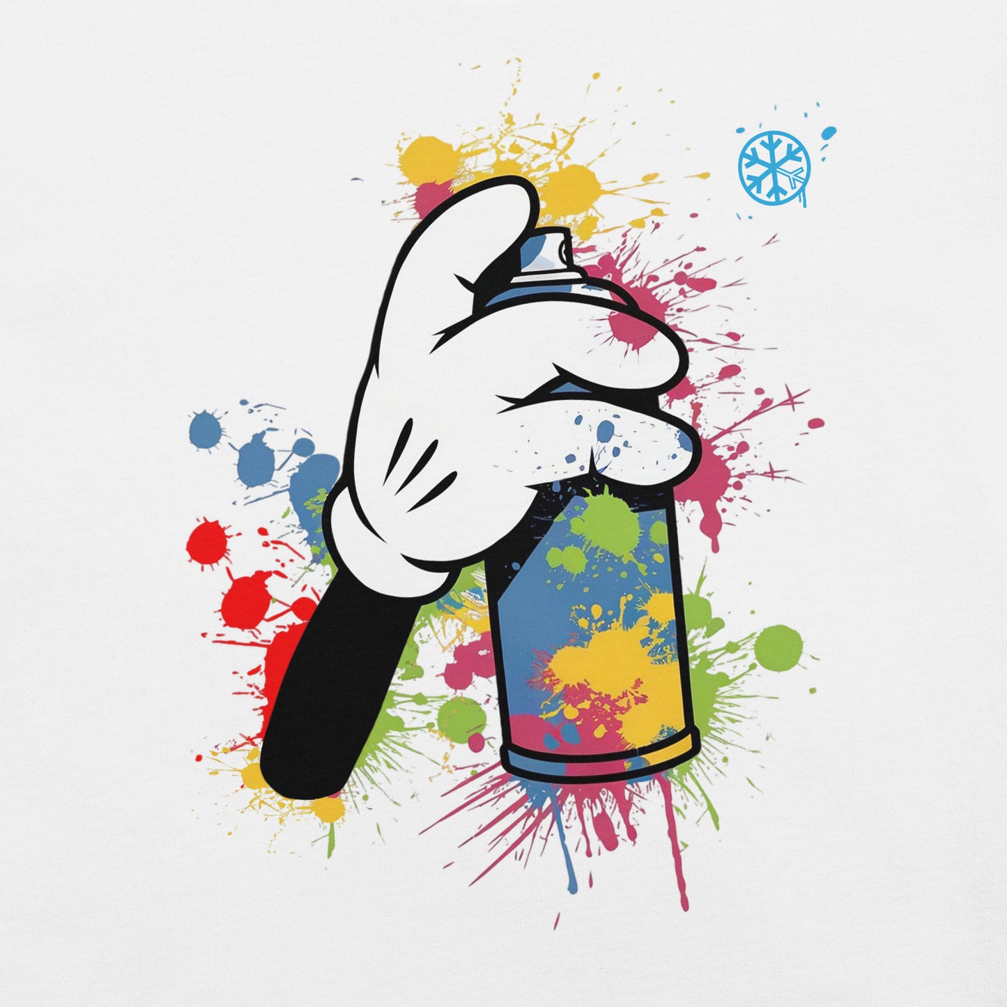 White-Hand Spray Can Graffiti Tee from B.Different Clothing, graphic, graffiti-inspired streetwear t-shirt