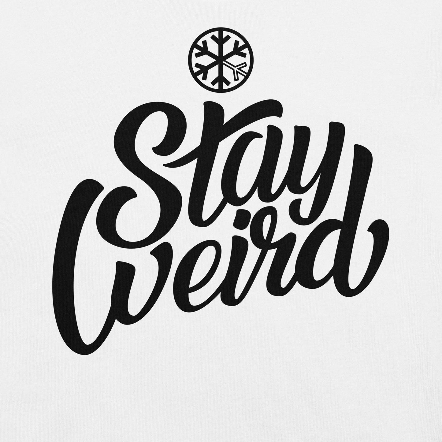 White-Stay Weird Tee from B.Different Clothing, graphic, graffiti-inspired streetwear t-shirt