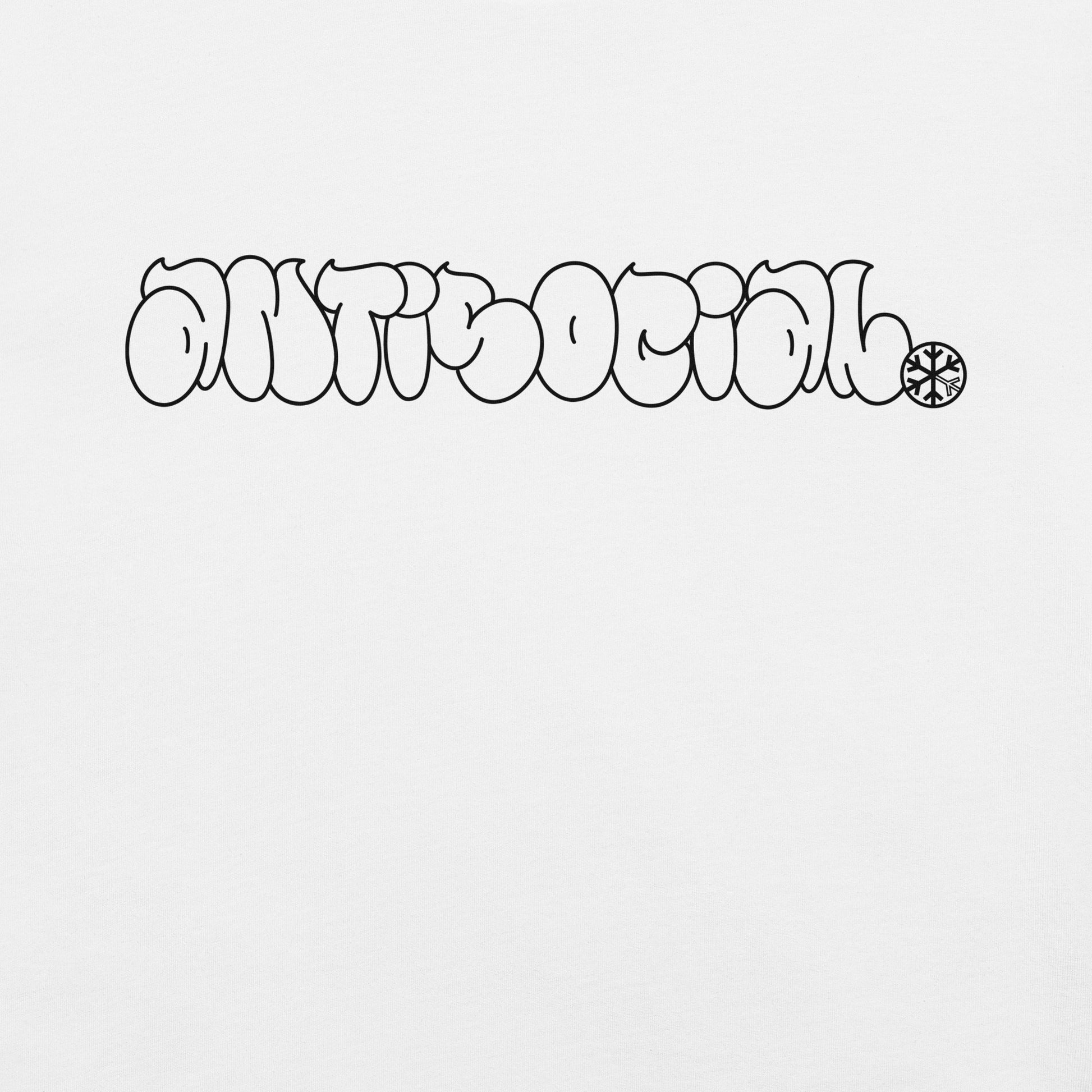 White-Antisocial Graffiti Hollow Tee from B.Different Clothing, graphic, graffiti-inspired streetwear t-shirt