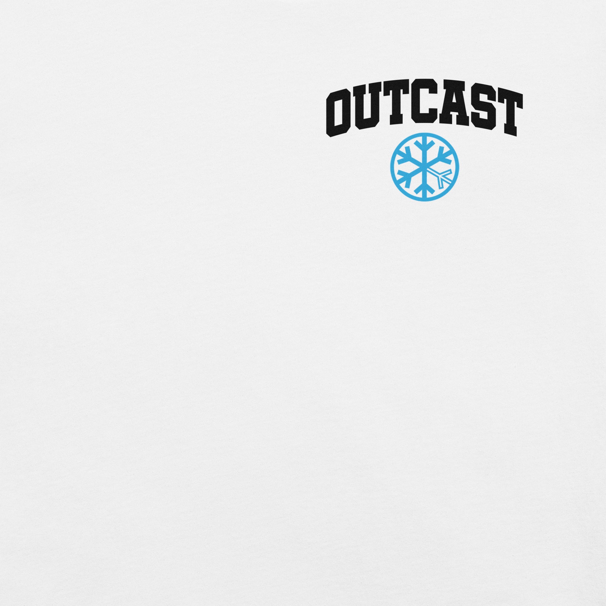 White-Outcast Graffiti Character Tee from B.Different Clothing, front graphic, graffiti-inspired streetwear t-shirt