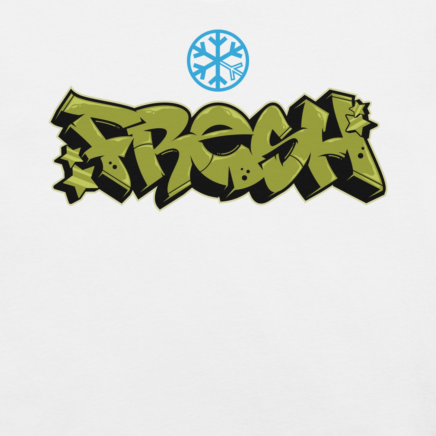 White-Fresh Graffiti Piece Tee from B.Different Clothing, graphic, graffiti-inspired streetwear t-shirt