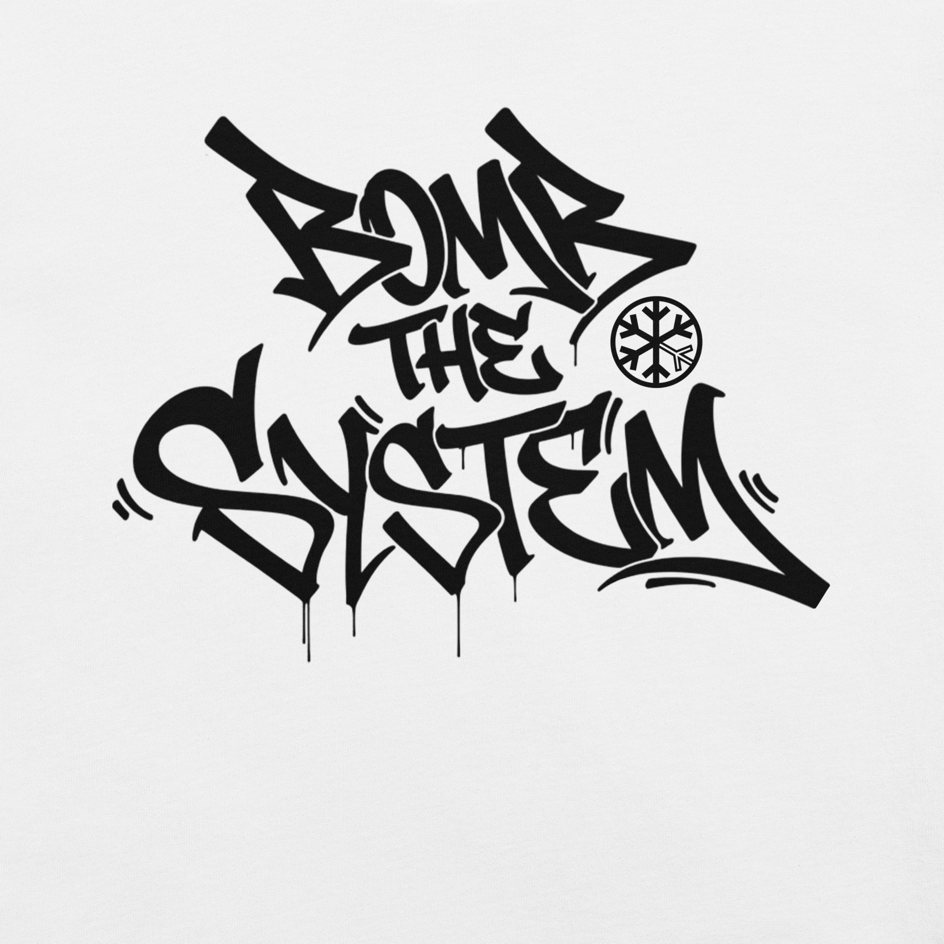 White-Bomb The System Graffiti Tee from B.Different Clothing, graphic, graffiti-inspired streetwear t-shirt