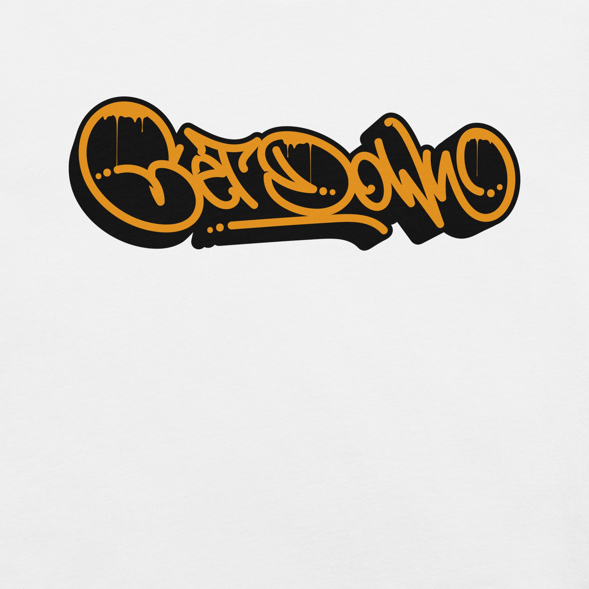 White-Get Down Graffiti Tag Tee from B.Different Clothing, graphic, graffiti-inspired streetwear t-shirt
