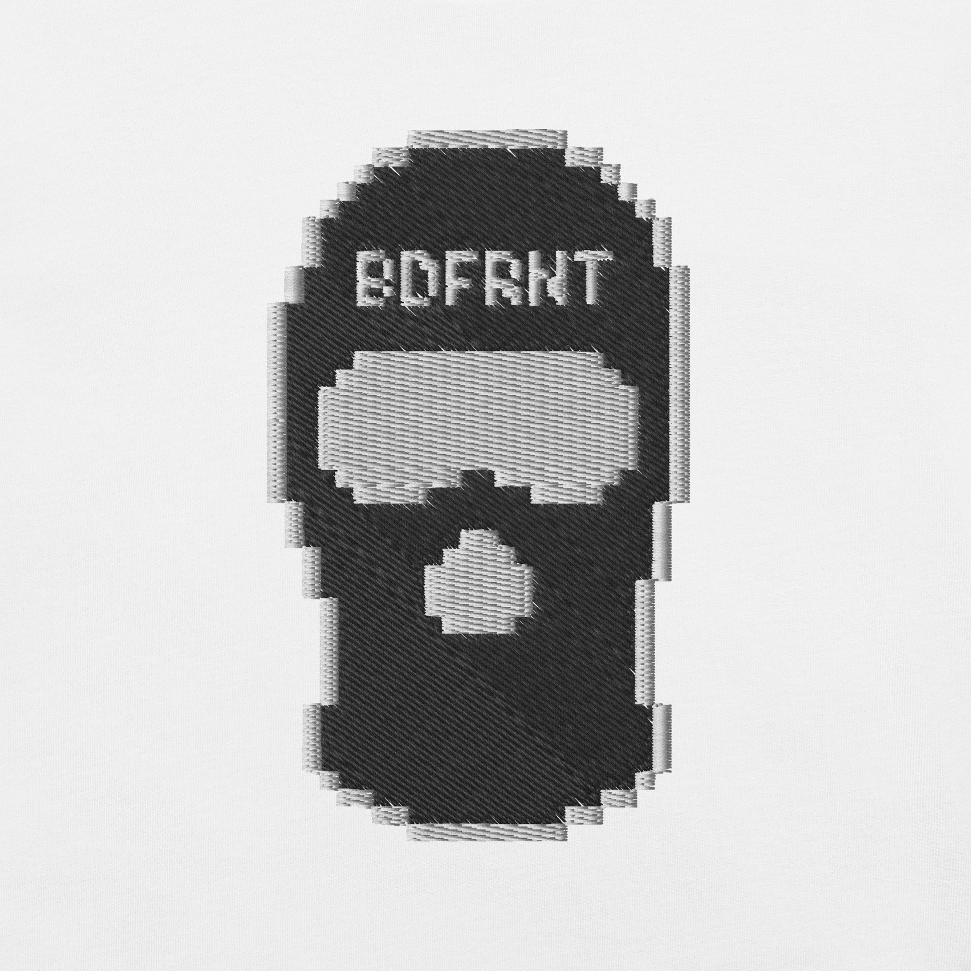 White-Pixel Balaclava Graffiti Sweatshirt from B.Different Clothing, graphic, graffiti-inspired streetwear, oversized heavyweight