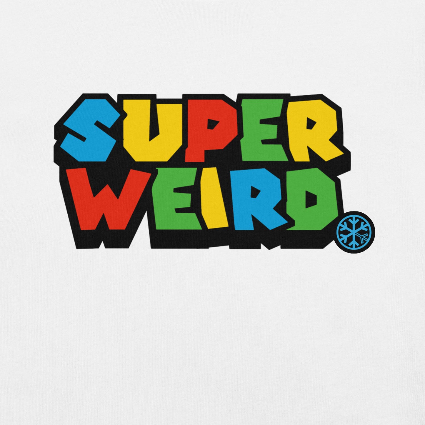 White-Super Weird Tee from B.Different Clothing, graphic, graffiti-inspired streetwear t-shirt
