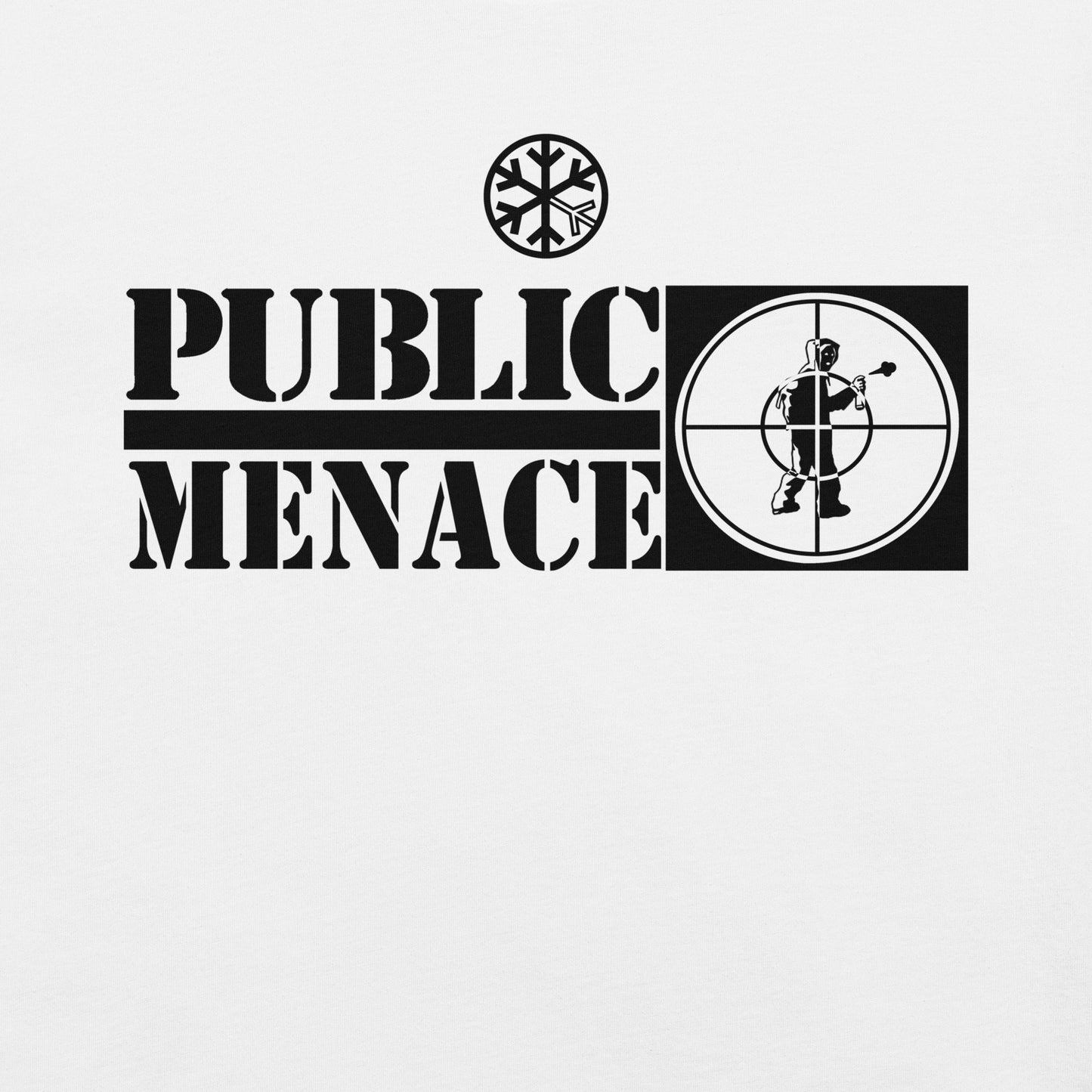 White-Public Menace Graffiti Tee from B.Different Clothing, graphic, graffiti-inspired streetwear t-shirt