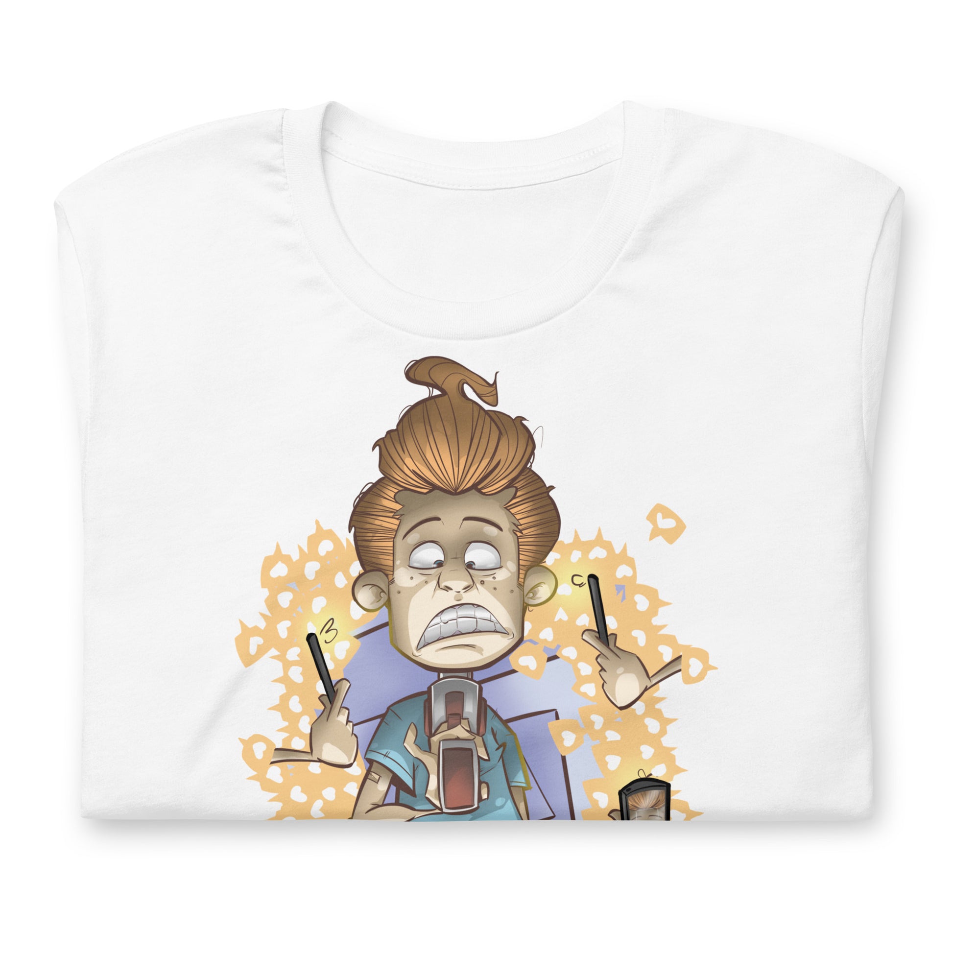 White-Social Suicide Tee from B.Different Clothing, folded, graffiti-inspired streetwear t-shirt