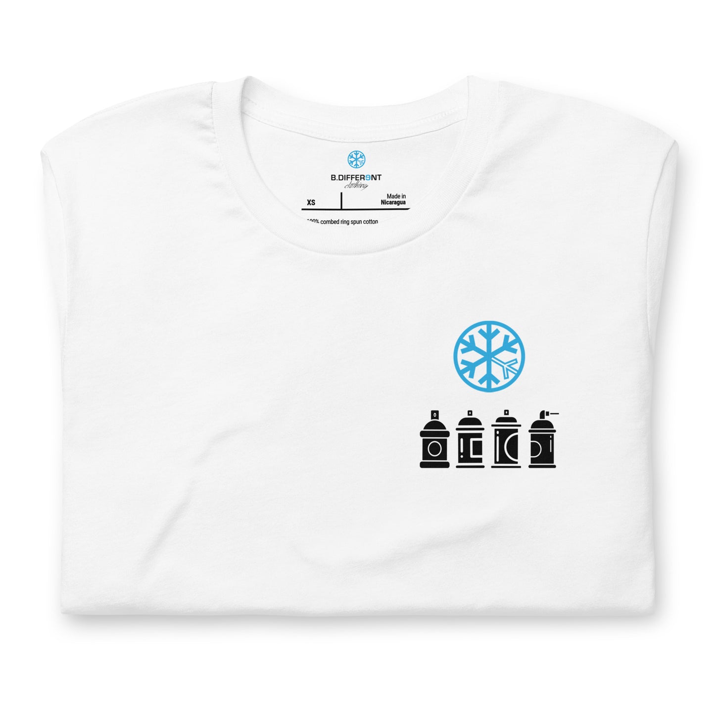 White-Get Down Graffiti Character Tee from B.Different Clothing, folded, graffiti-inspired streetwear t-shirt