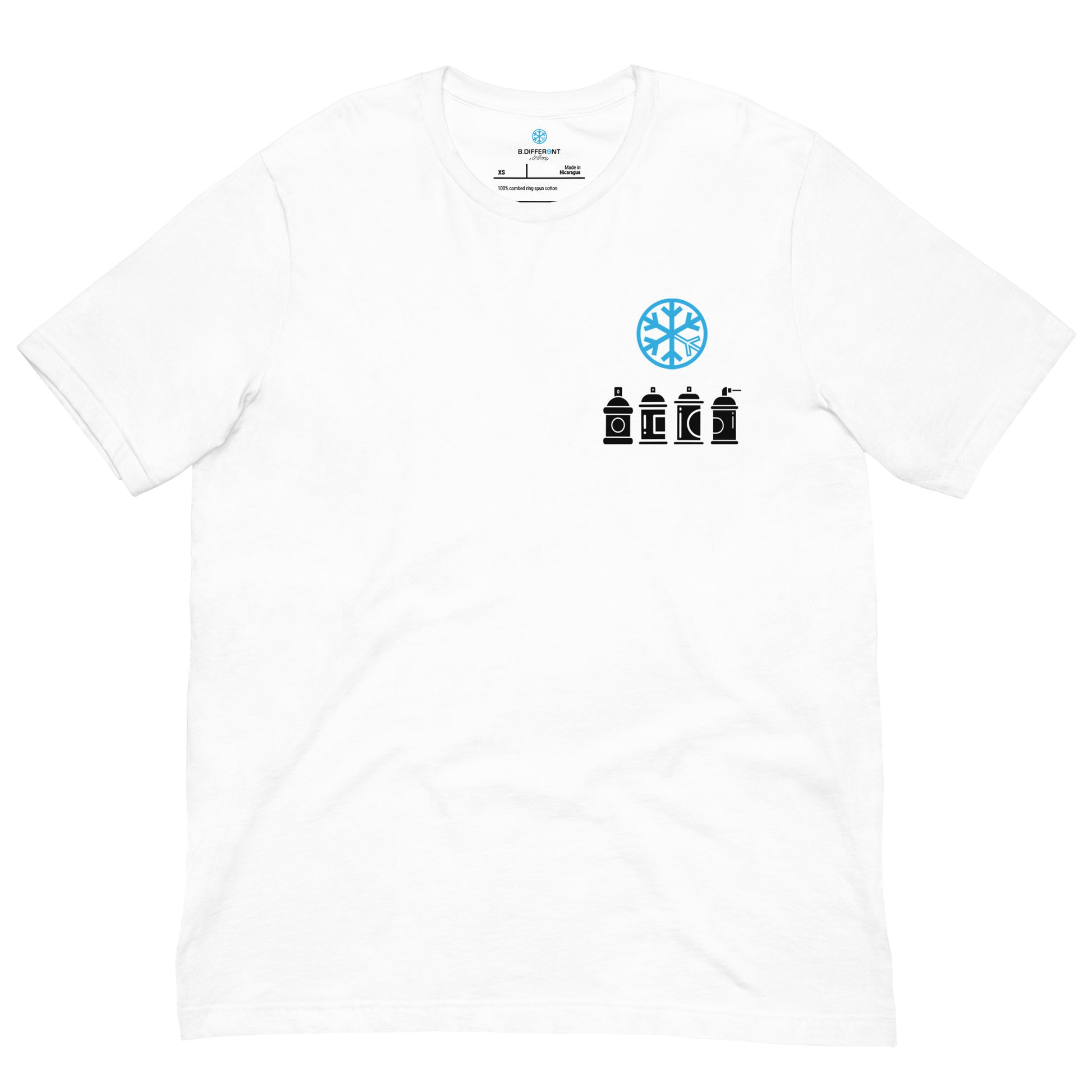 White-Get Down Graffiti Character Tee from B.Different Clothing, front view, graffiti-inspired streetwear t-shirt