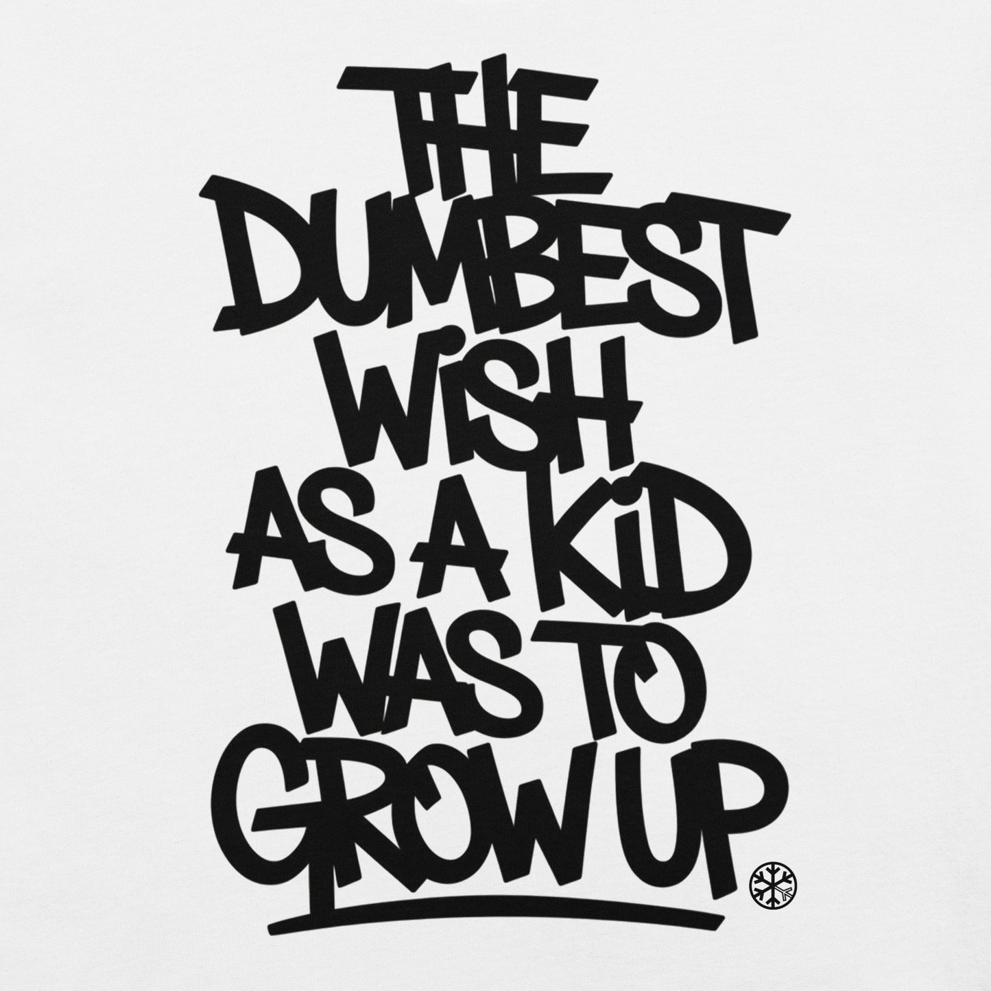 White-The Dumbest Wish Graffiti Tag Tee from B.Different Clothing, graphic, graffiti-inspired streetwear t-shirt