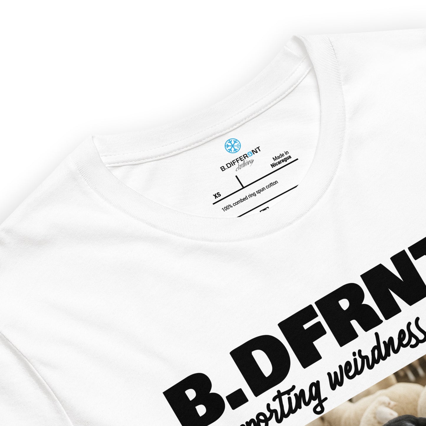 White-Black Sheep Tee from B.Different Clothing, collar, graffiti-inspired streetwear t-shirt