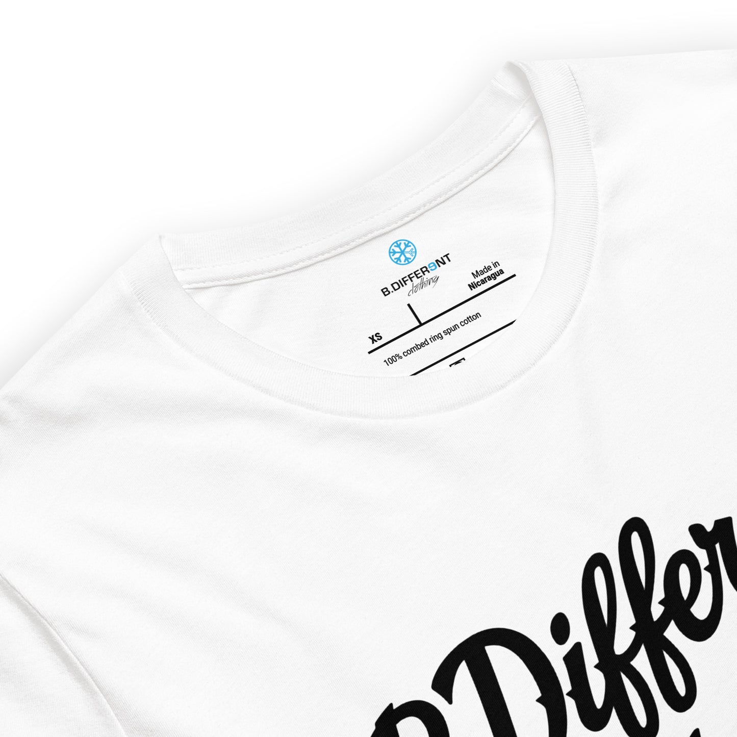 White-The League Tee from B.Different Clothing, collar, graffiti-inspired streetwear t-shirt