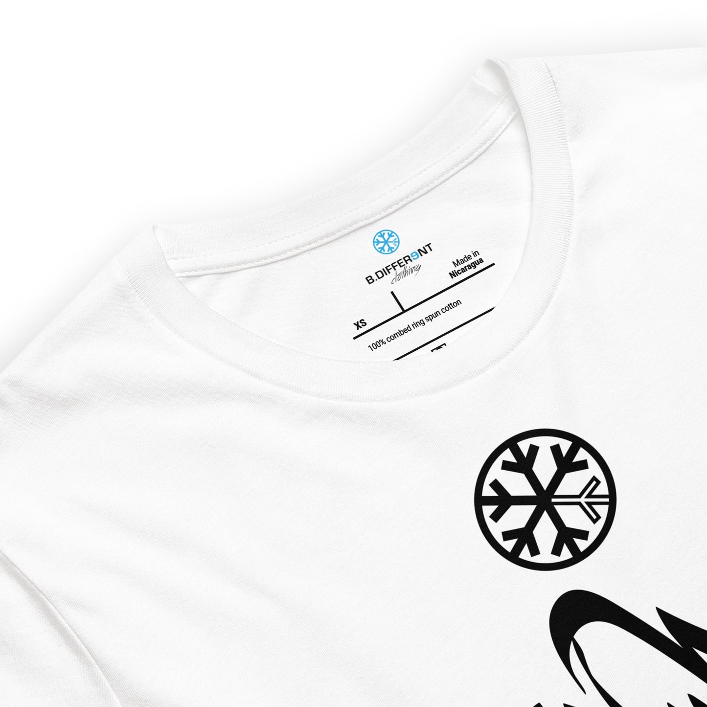 White-Antisocial Graffiti Tag Tee from B.Different Clothing, collar, graffiti-inspired streetwear t-shirt