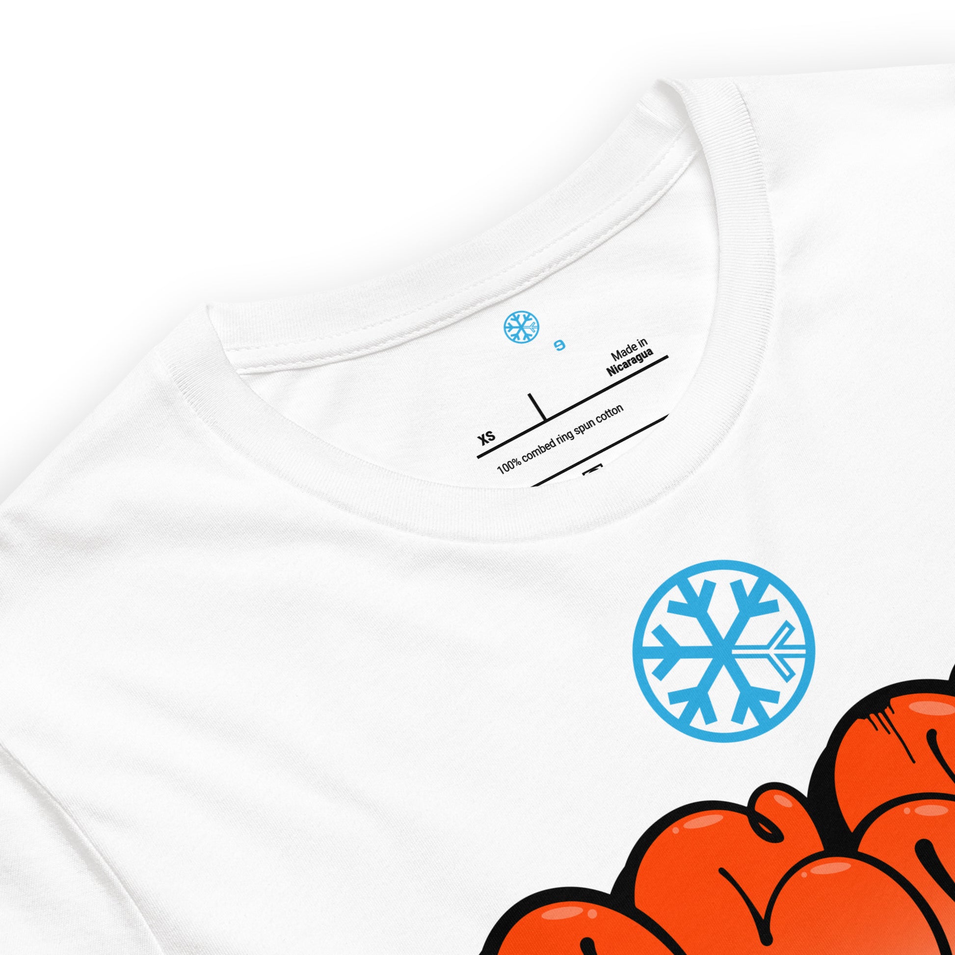 White-ACAB Graffiti Throw-up Tee from B.Different Clothing, collar, graffiti-inspired streetwear t-shirt