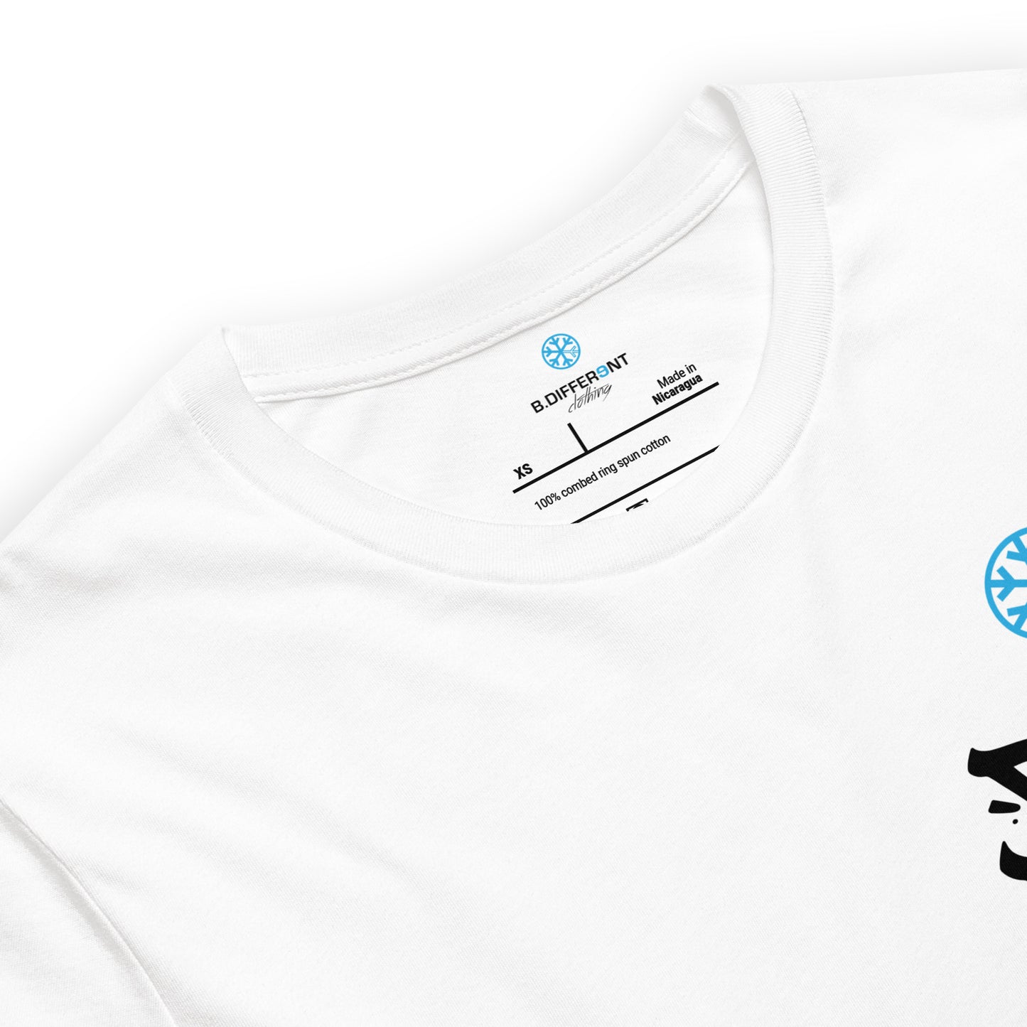 White-Paint Dealer Graffiti Character Tee from B.Different Clothing, collar, graffiti-inspired streetwear t-shirt