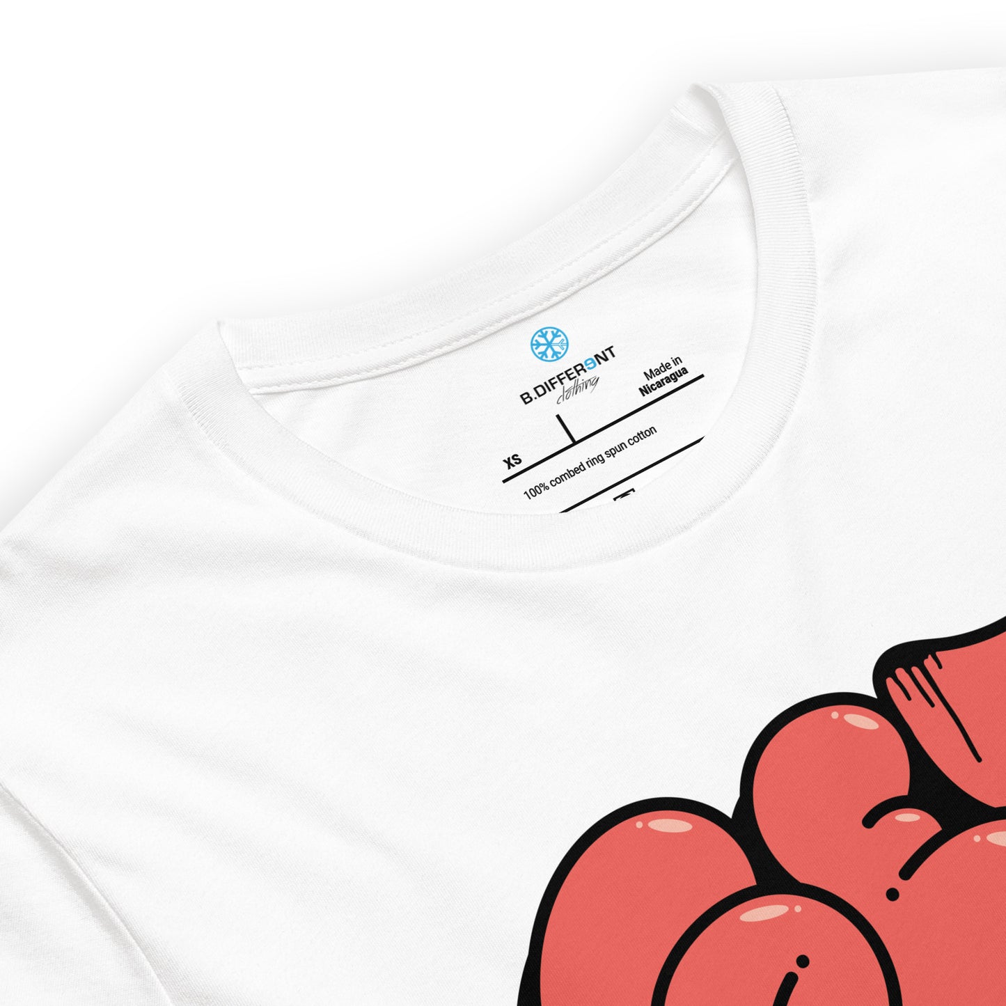 White-Get Down Graffiti Throw-up Tee from B.Different Clothing, collar, graffiti-inspired streetwear t-shirt