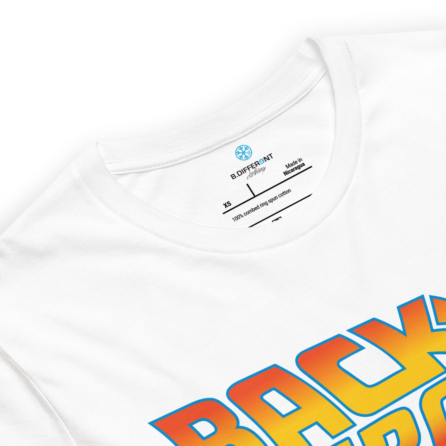 White-Back to the Graff Tee from B.Different Clothing, collar, graffiti-inspired streetwear t-shirt