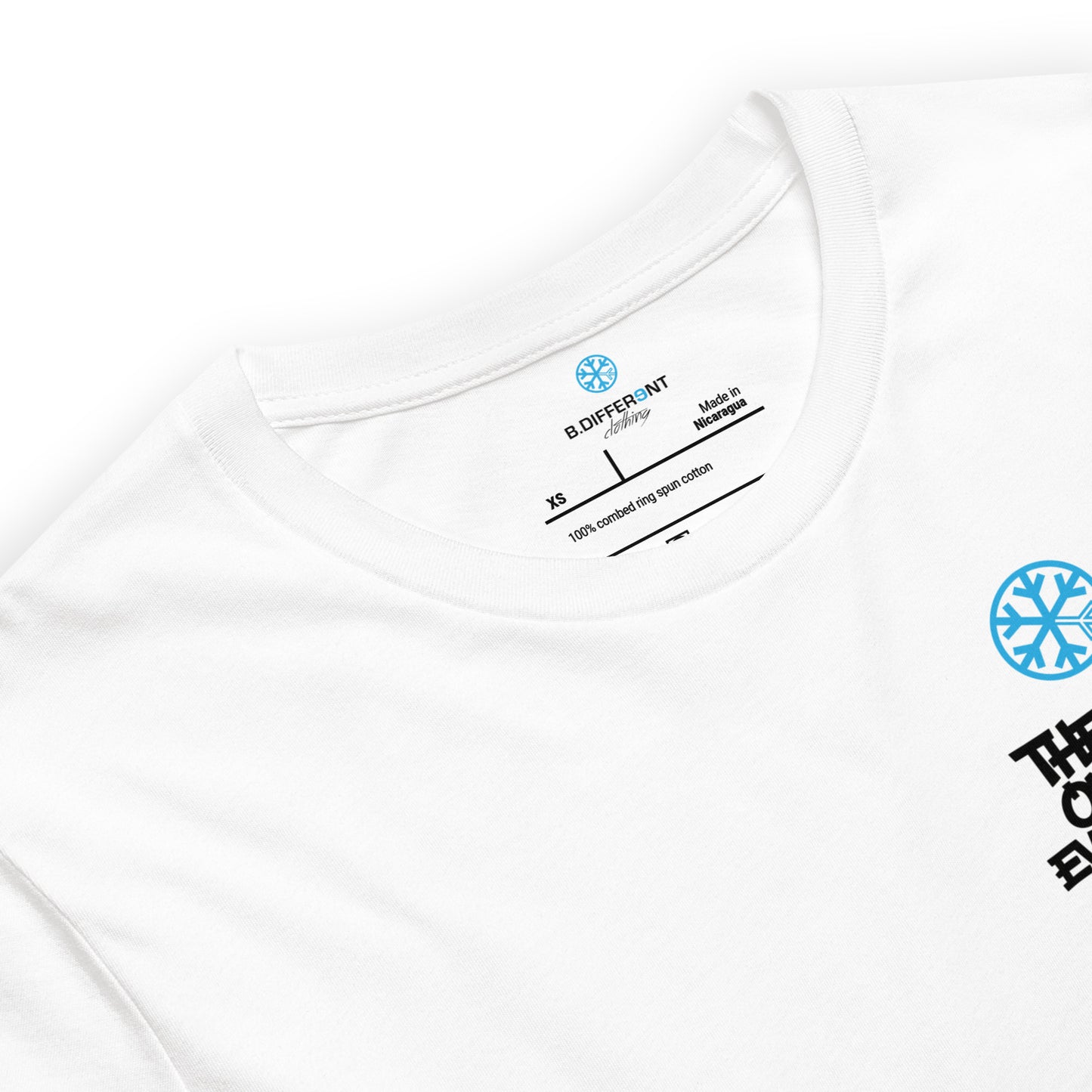 White-Dennis Graffiti Tee from B.Different Clothing, collar, graffiti-inspired streetwear t-shirt