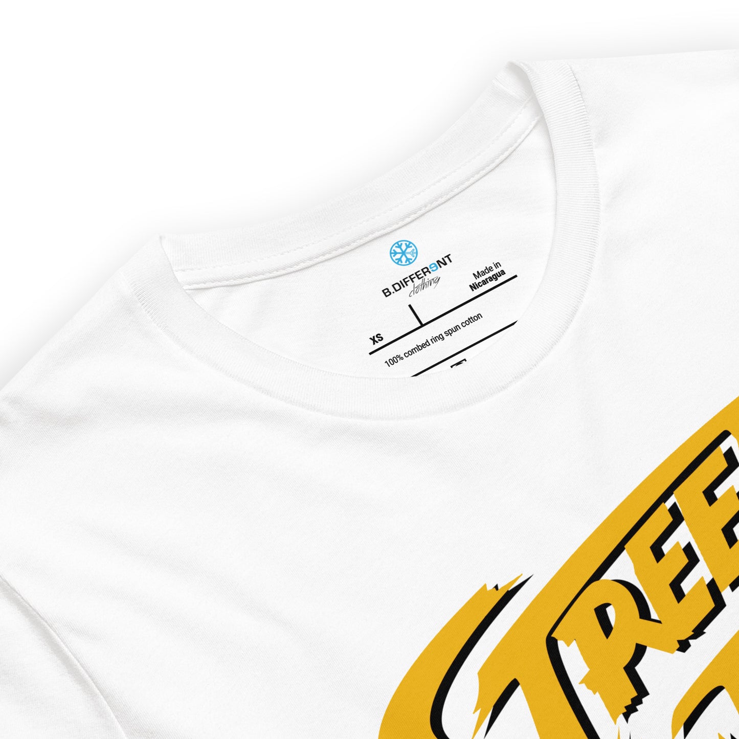 White-Street Writer Graffiti Tee from B.Different Clothing, collar, graffiti-inspired streetwear t-shirt