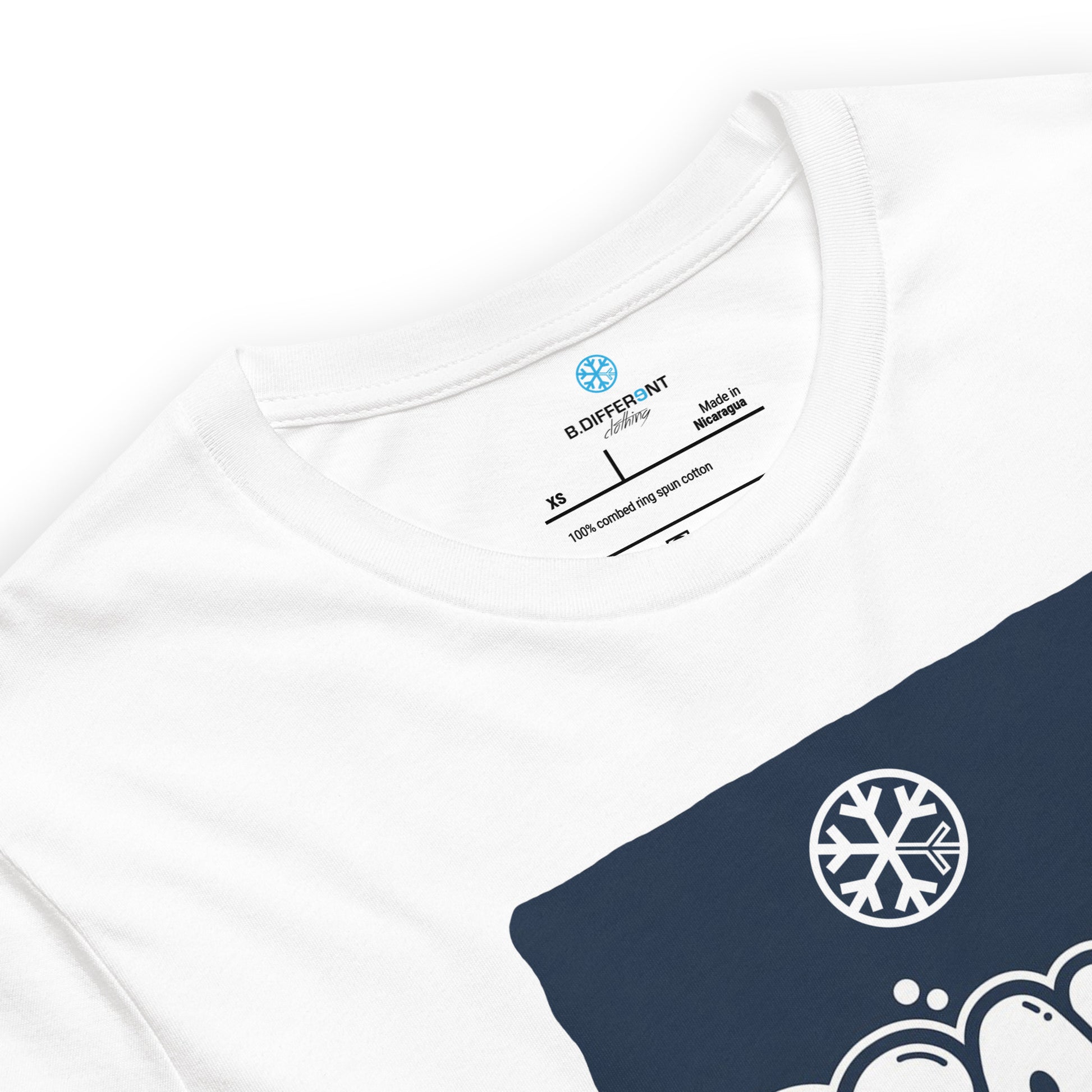 White-Dreamer Graffiti Throw-up Tee from B.Different Clothing, collar, graffiti-inspired streetwear t-shirt