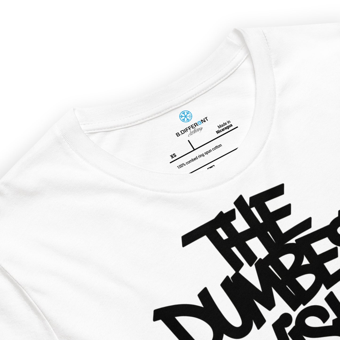 White-The Dumbest Wish Graffiti Tag Tee from B.Different Clothing, collar, graffiti-inspired streetwear t-shirt