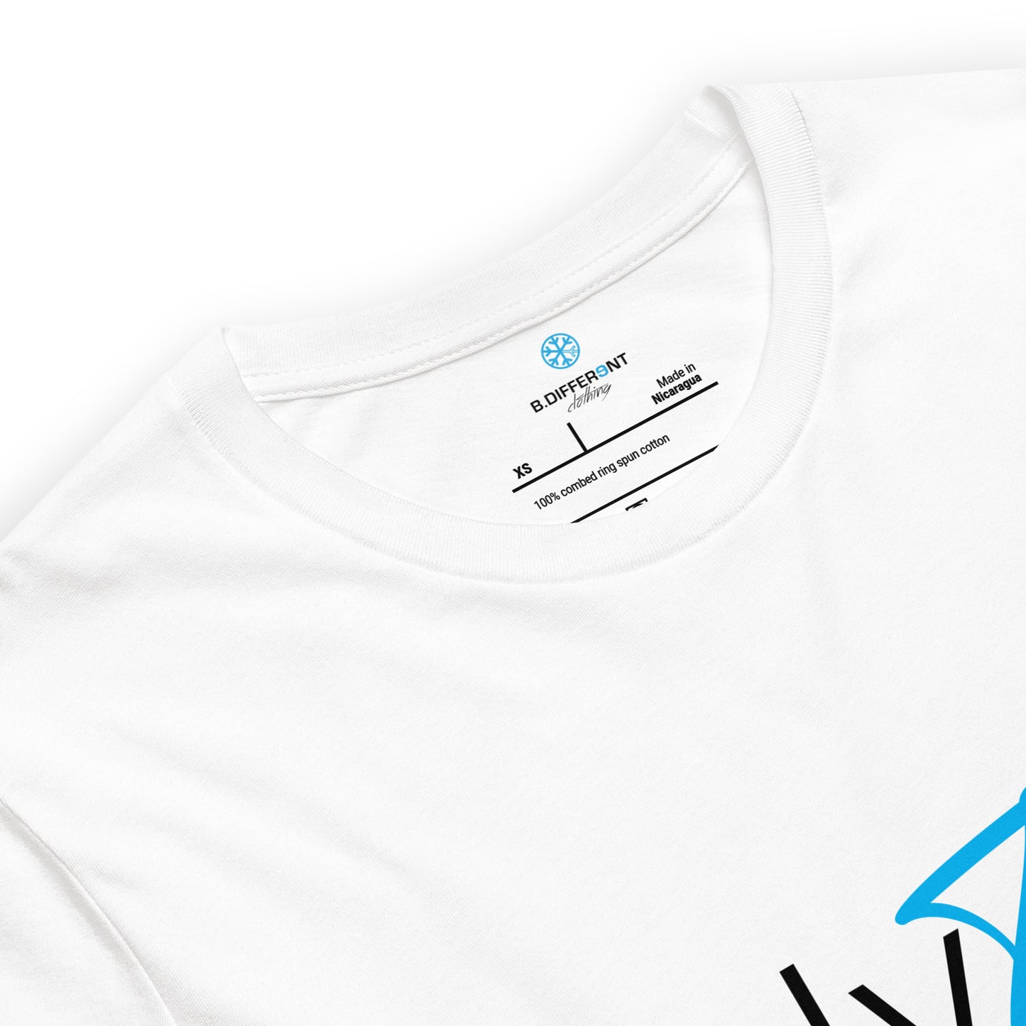 White-Only Tags Graffiti Tee from B.Different Clothing, collar, graffiti-inspired streetwear t-shirt